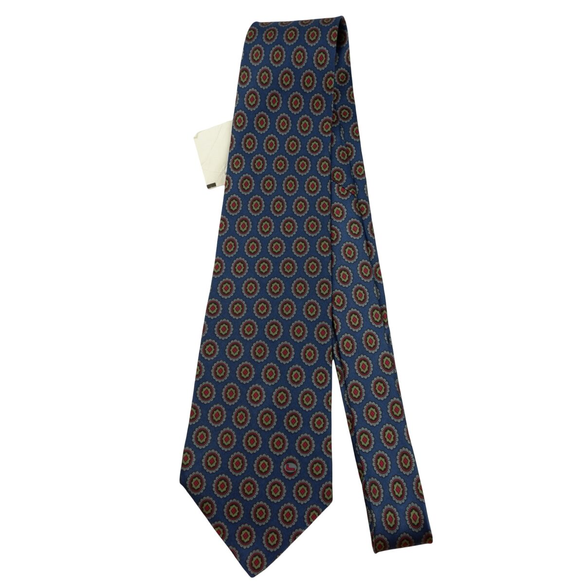 a16229 4 Lancel Tie Silk Blue Geometric Italy (US Import Tax Included) มุมที่ 4