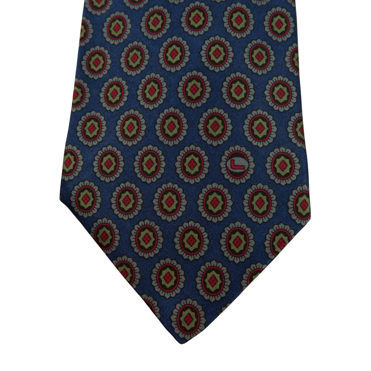 a16229 5 Lancel Tie Silk Blue Geometric Italy (US Import Tax Included) มุมที่ 5