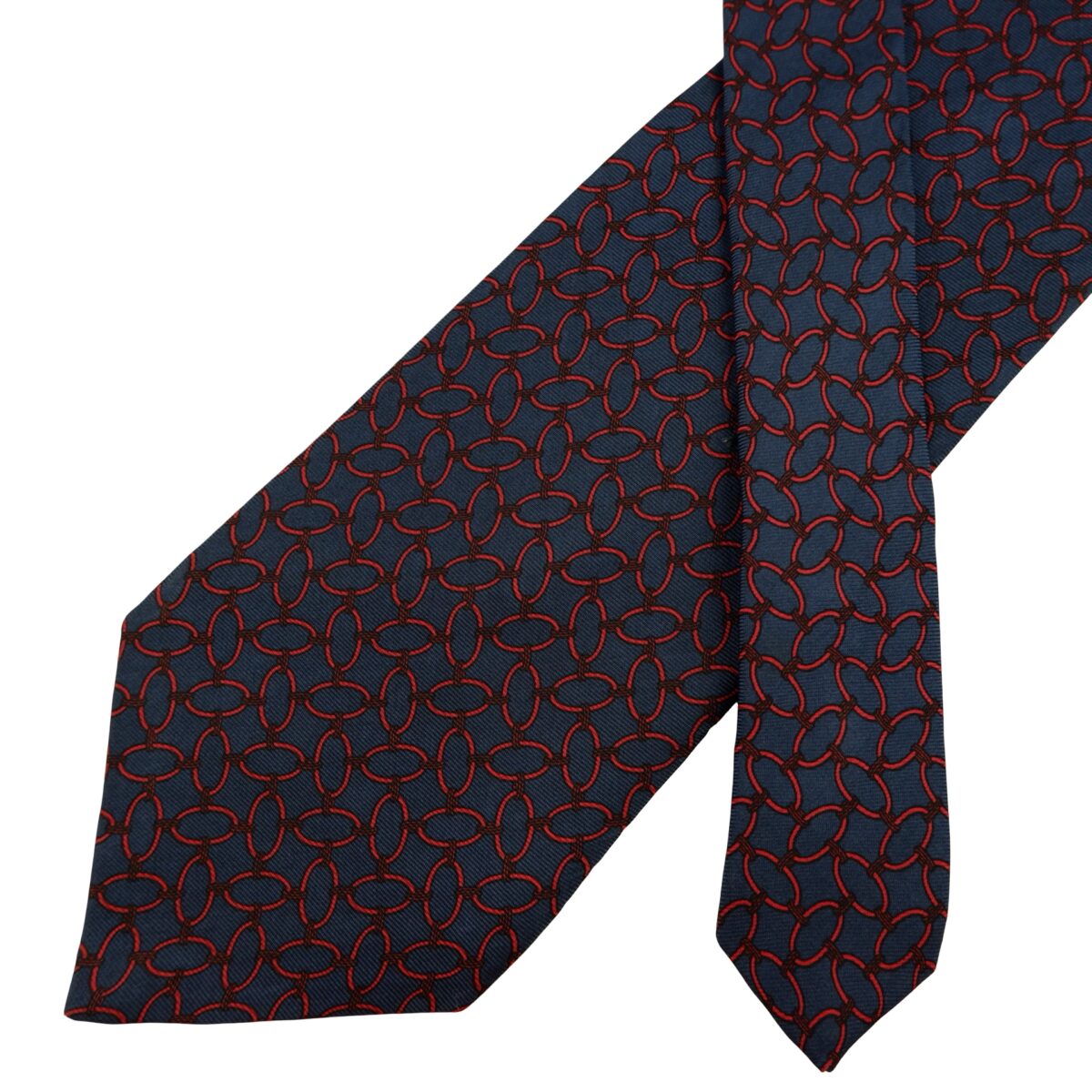 Lanvin Tie Silk Blue Geometric France (US Import Tax Included) | mesabb clothing Lanvin Tie Silk Blue Geometric France (US Import Tax Included) มุมที่ 2