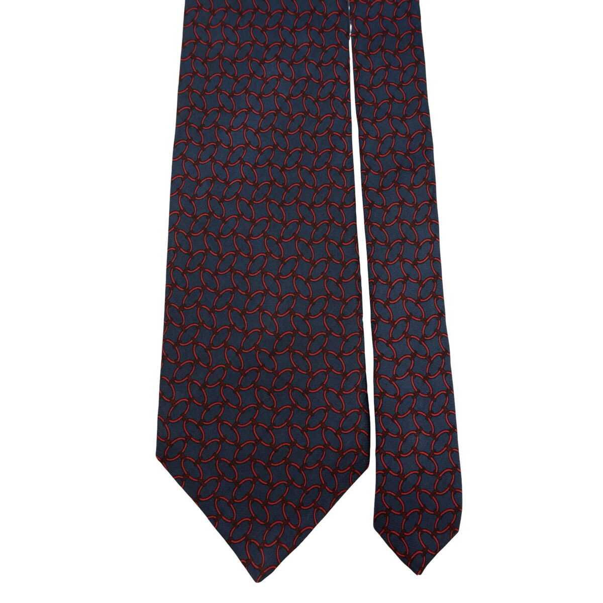 Lanvin Tie Silk Blue Geometric France (US Import Tax Included) | mesabb clothing Lanvin Tie Silk Blue Geometric France (US Import Tax Included) มุมที่ 3
