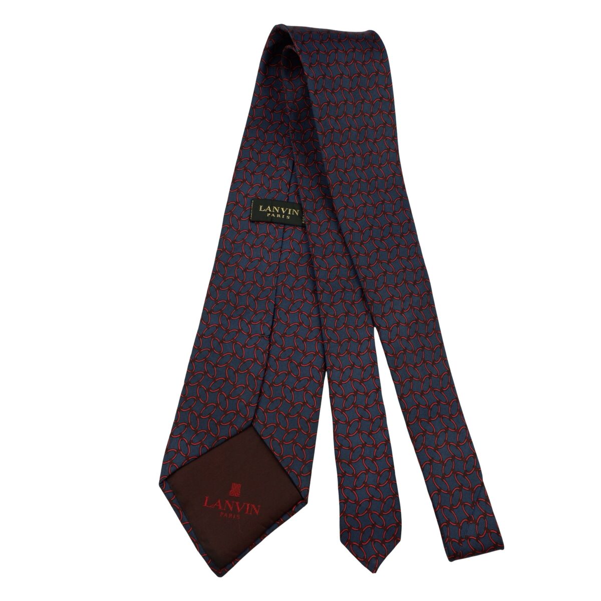 Lanvin Tie Silk Blue Geometric France (US Import Tax Included) | mesabb clothing Lanvin Tie Silk Blue Geometric France (US Import Tax Included) มุมที่ 7