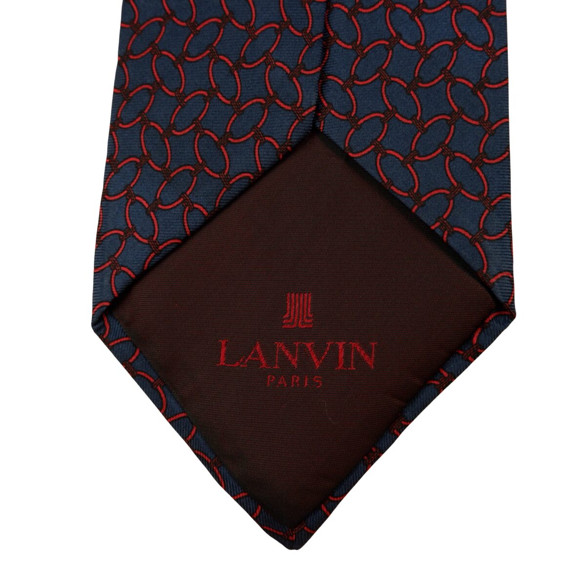 Lanvin Tie Silk Blue Geometric France (US Import Tax Included) | mesabb clothing Lanvin Tie Silk Blue Geometric France (US Import Tax Included) มุมที่ 8