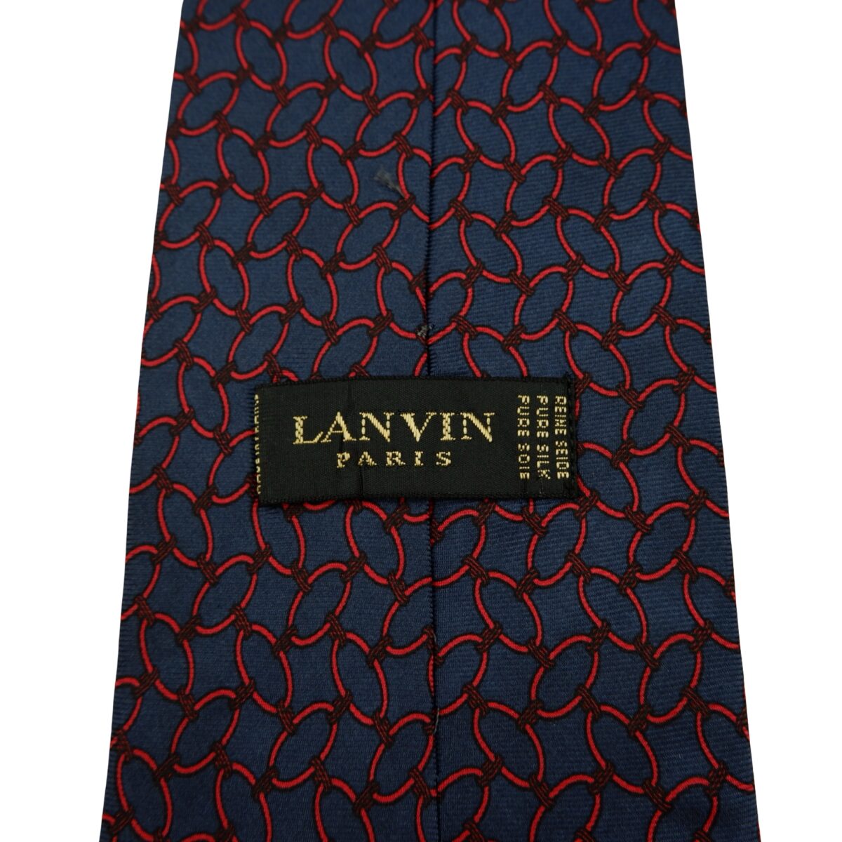 Lanvin Tie Silk Blue Geometric France (US Import Tax Included) | mesabb clothing Lanvin Tie Silk Blue Geometric France (US Import Tax Included) มุมที่ 9