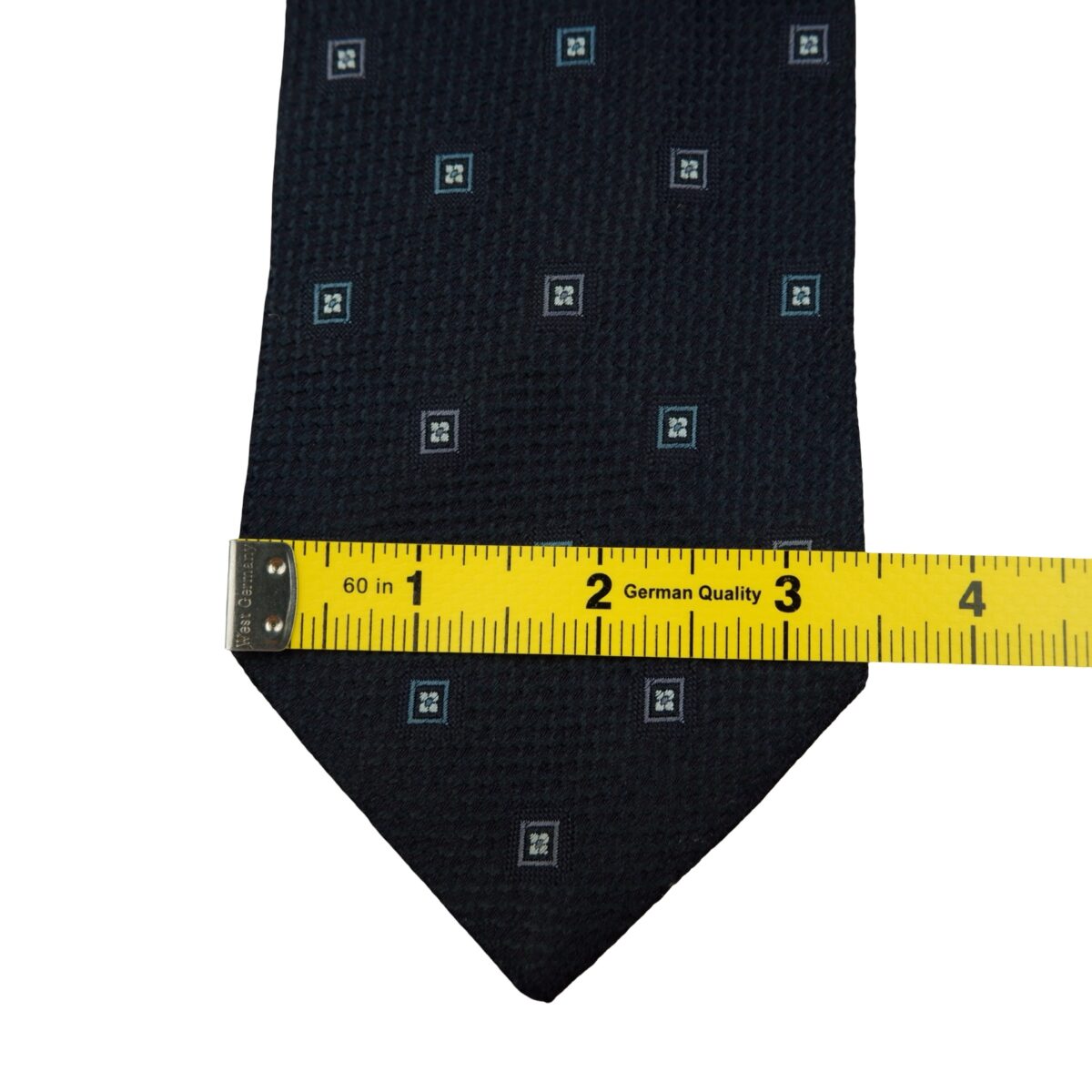 a16237 12 Hugo Boss Tie Silk Black Geometric Italy (US Import Tax Included) มุมที่ 12