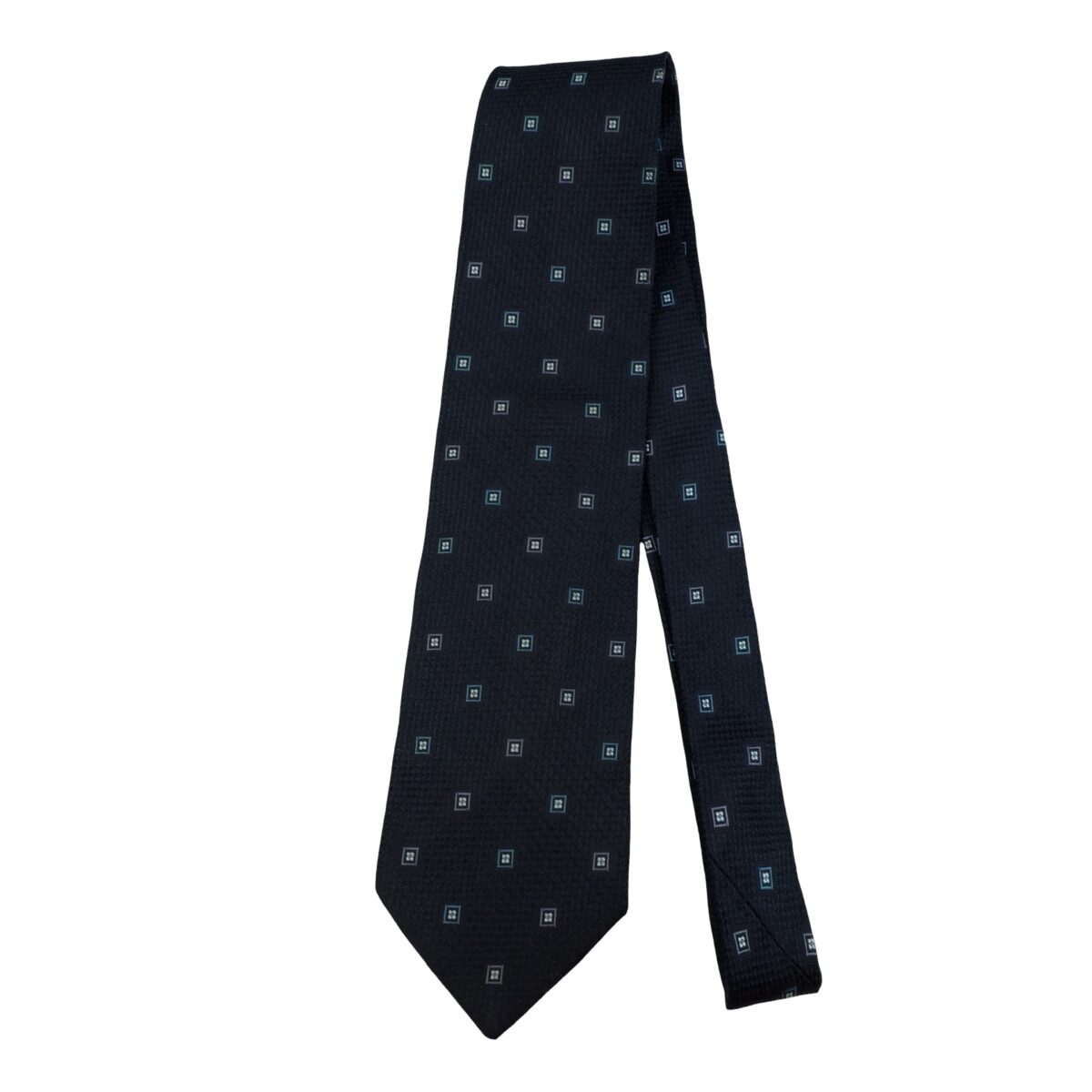 a16237 5 Hugo Boss Tie Silk Black Geometric Italy (US Import Tax Included) มุมที่ 5