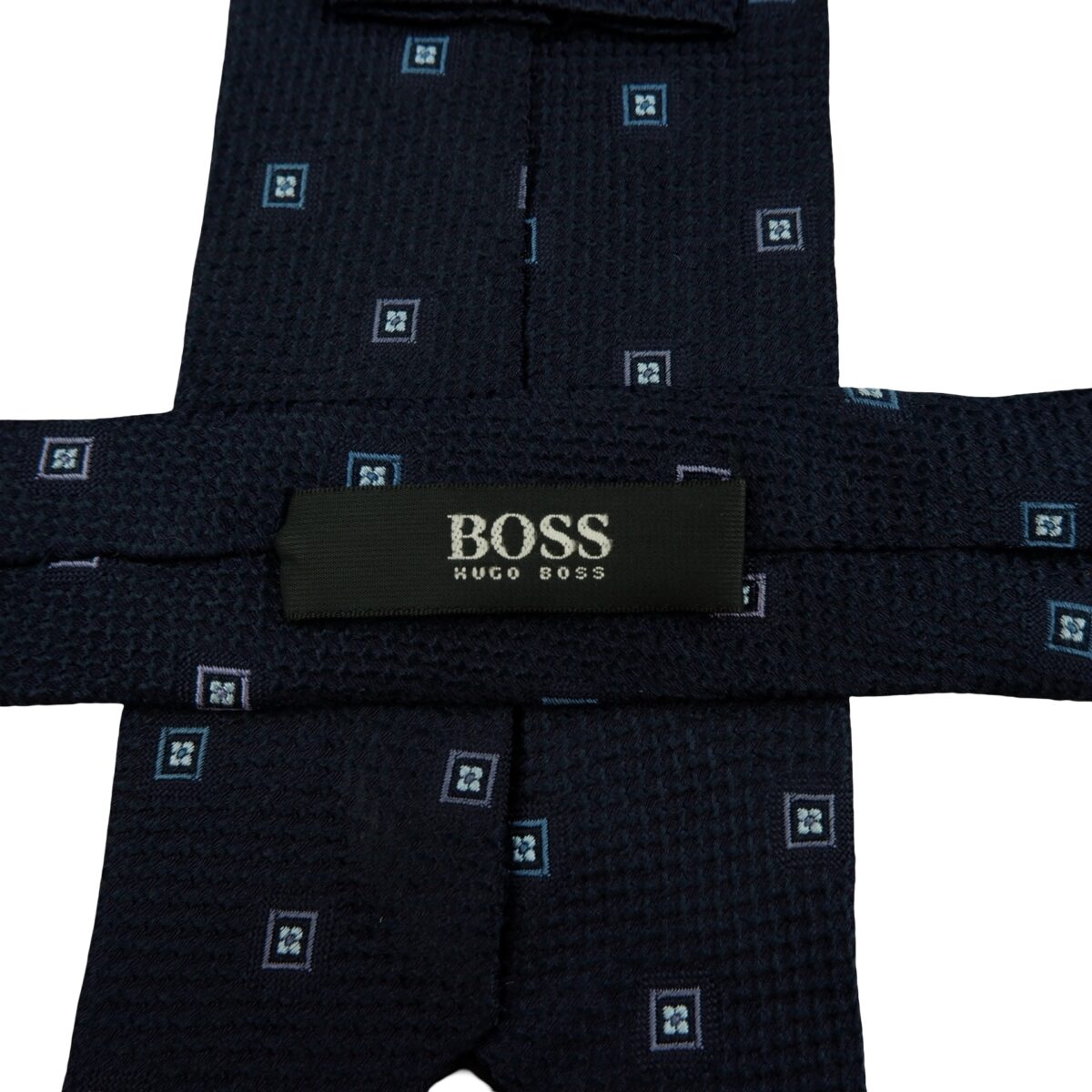 a16237 9 Hugo Boss Tie Silk Black Geometric Italy (US Import Tax Included) มุมที่ 9
