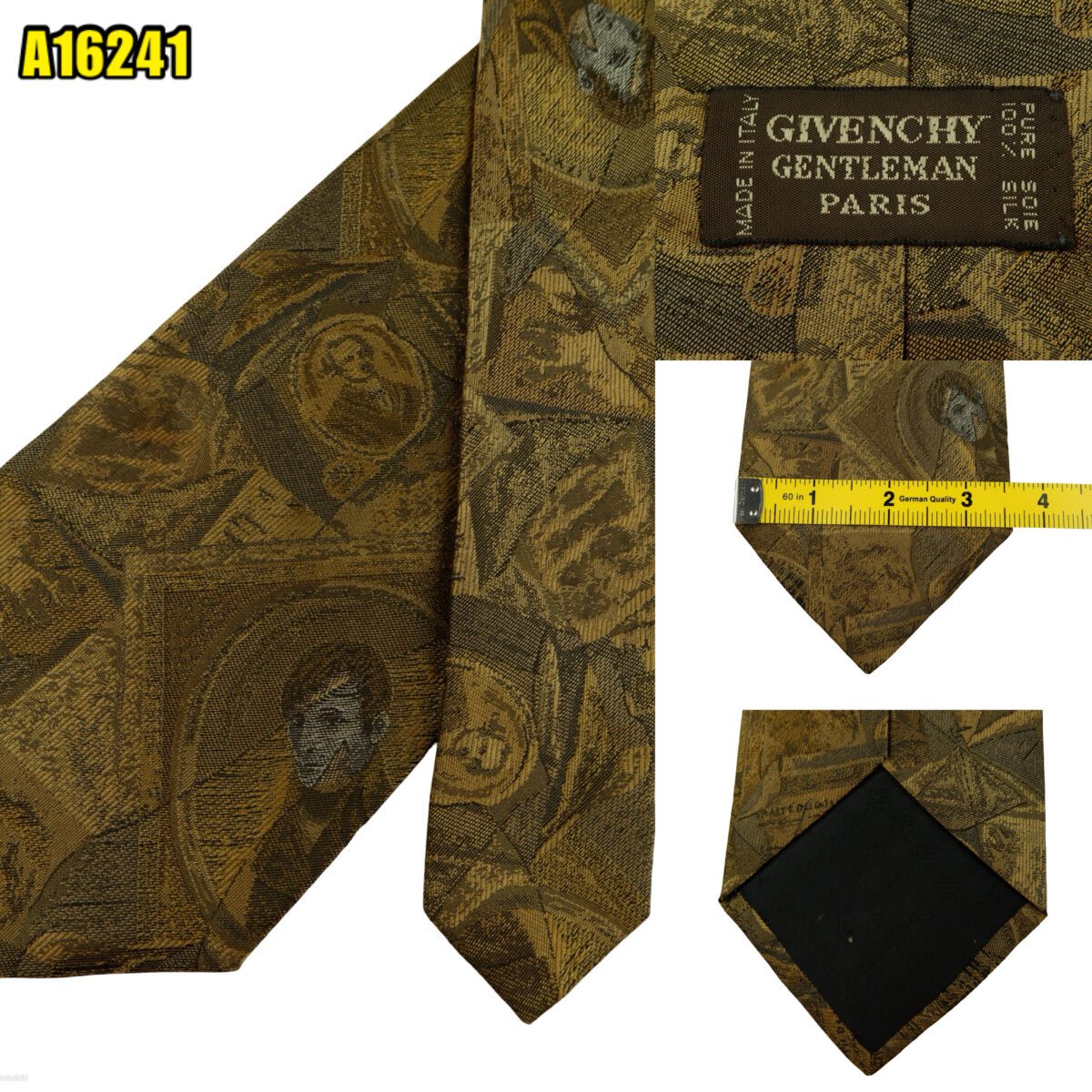 created by photogrid Givenchy Tie Silk Olive Green Abstract Pattern Italy (US Import Tax Included) มุมที่ 1