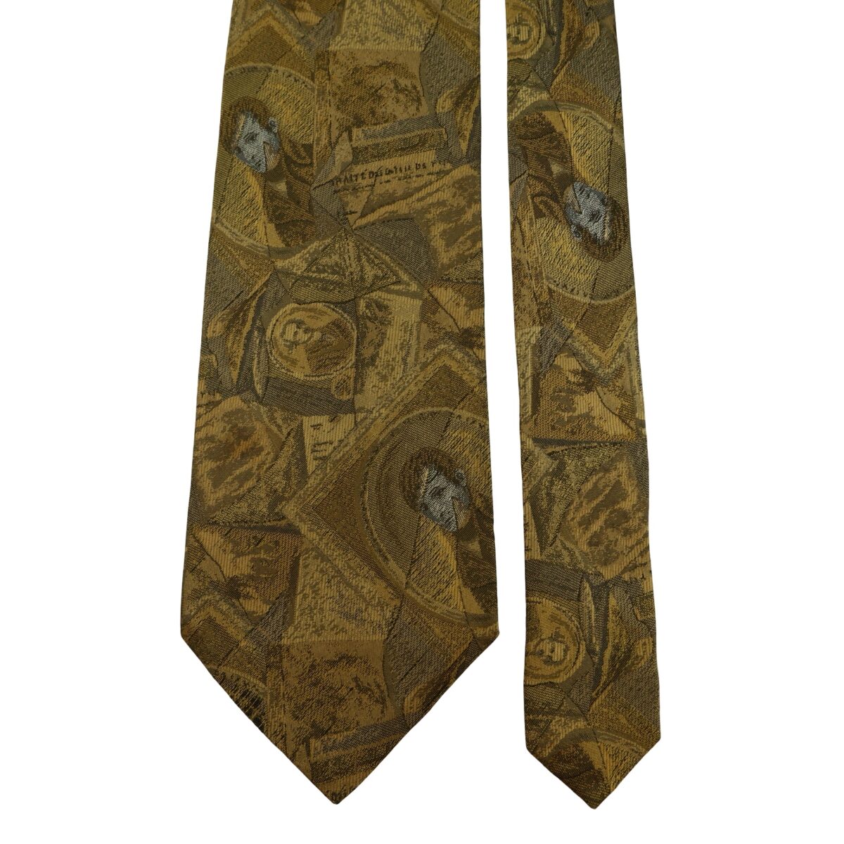 a16241 3 Givenchy Tie Silk Olive Green Abstract Pattern Italy (US Import Tax Included) มุมที่ 3