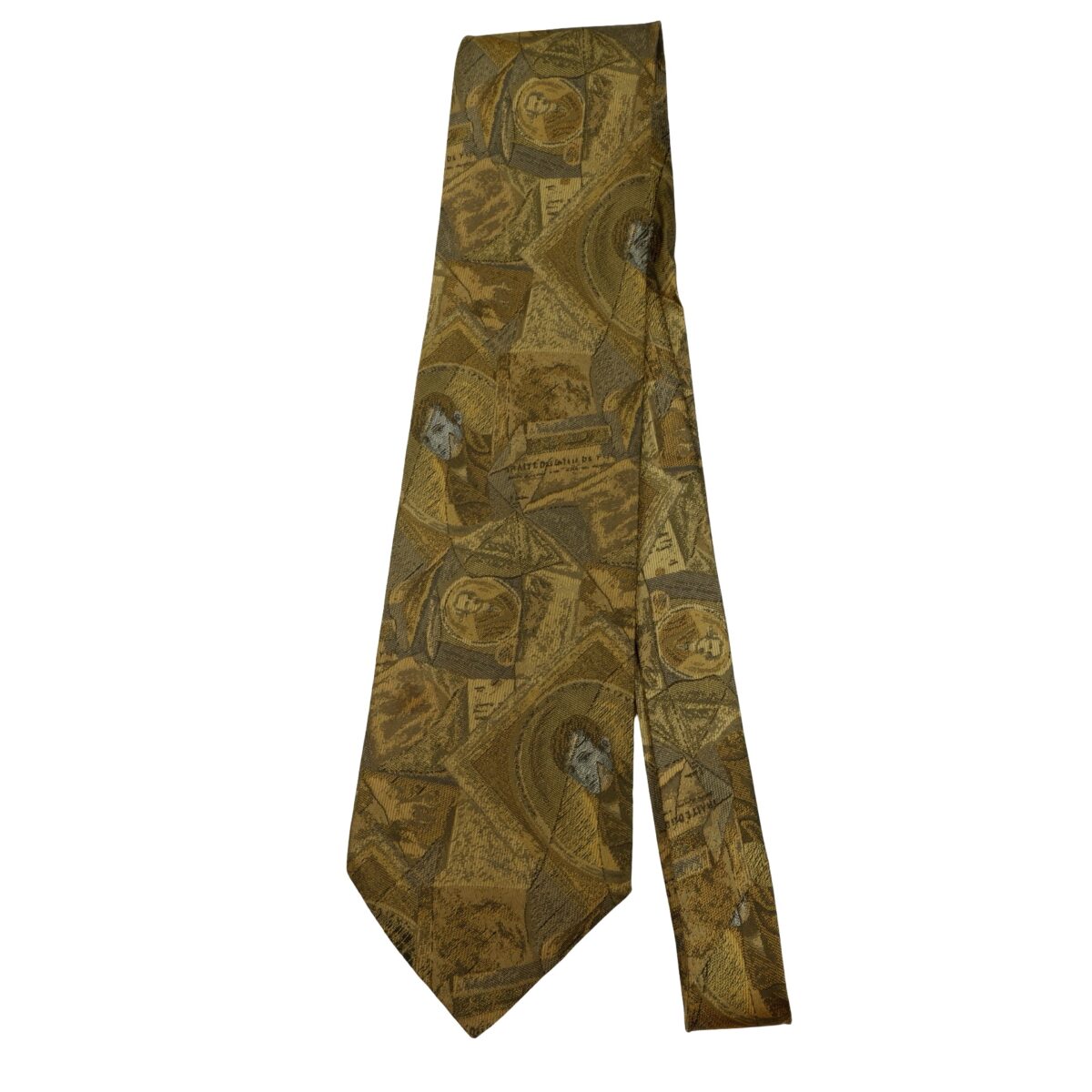 a16241 5 Givenchy Tie Silk Olive Green Abstract Pattern Italy (US Import Tax Included) มุมที่ 5