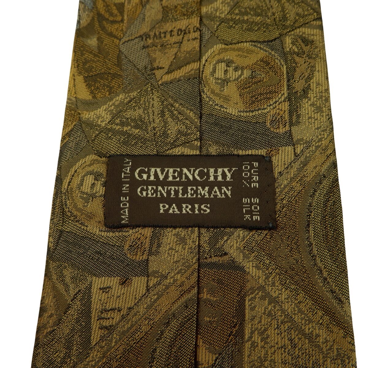 a16241 9 Givenchy Tie Silk Olive Green Abstract Pattern Italy (US Import Tax Included) มุมที่ 9