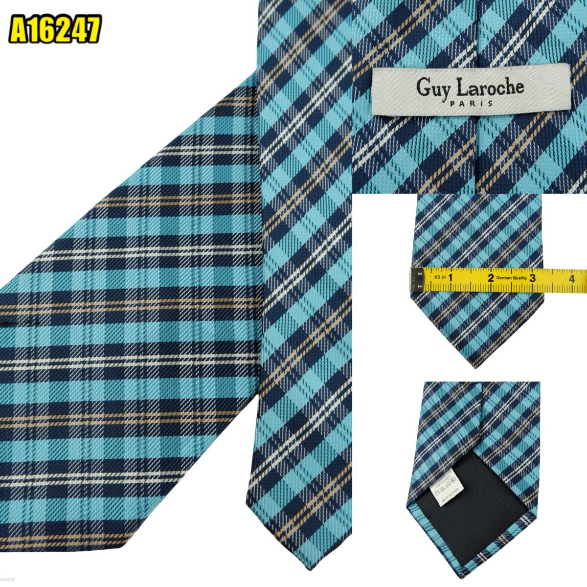 created by photogrid Guy Laroche Tie PE Blue Check China (US Import Tax Included) มุมที่ 1
