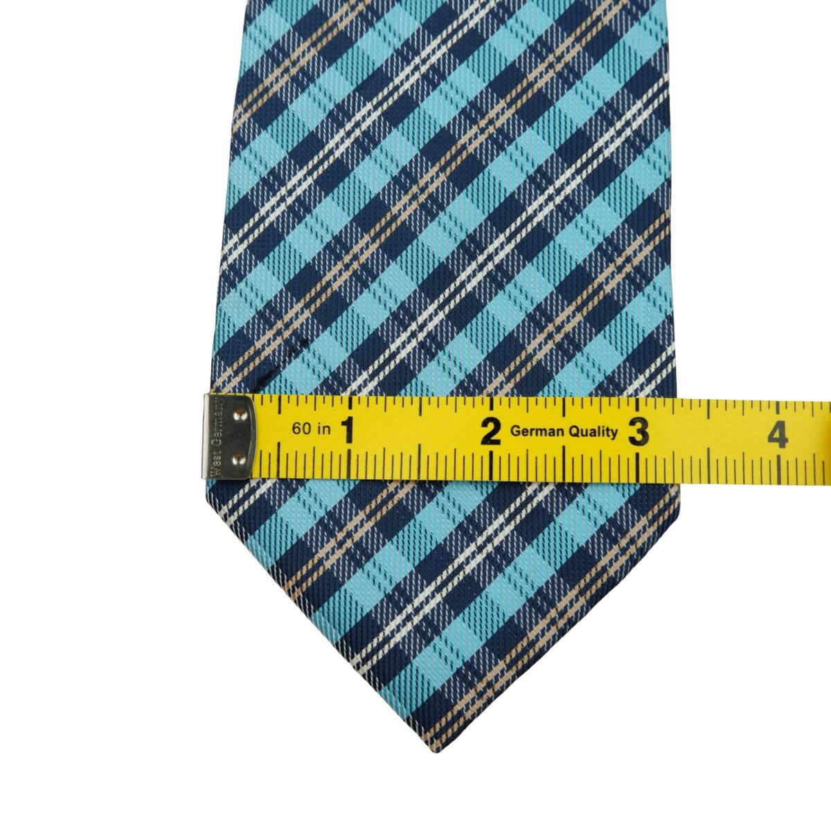 a16247 11 Guy Laroche Tie PE Blue Check China (US Import Tax Included) มุมที่ 11