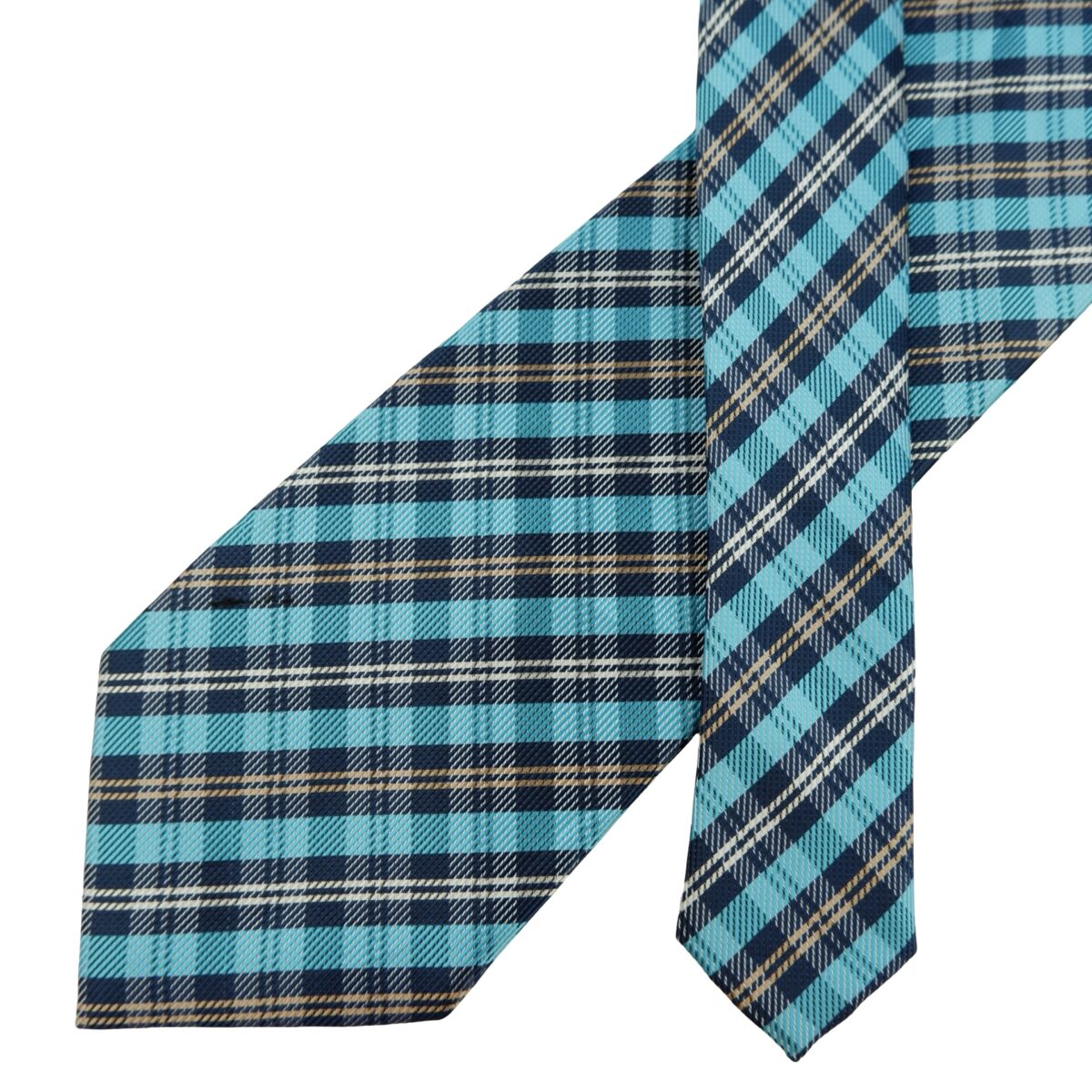a16247 2 Guy Laroche Tie PE Blue Check China (US Import Tax Included) มุมที่ 2