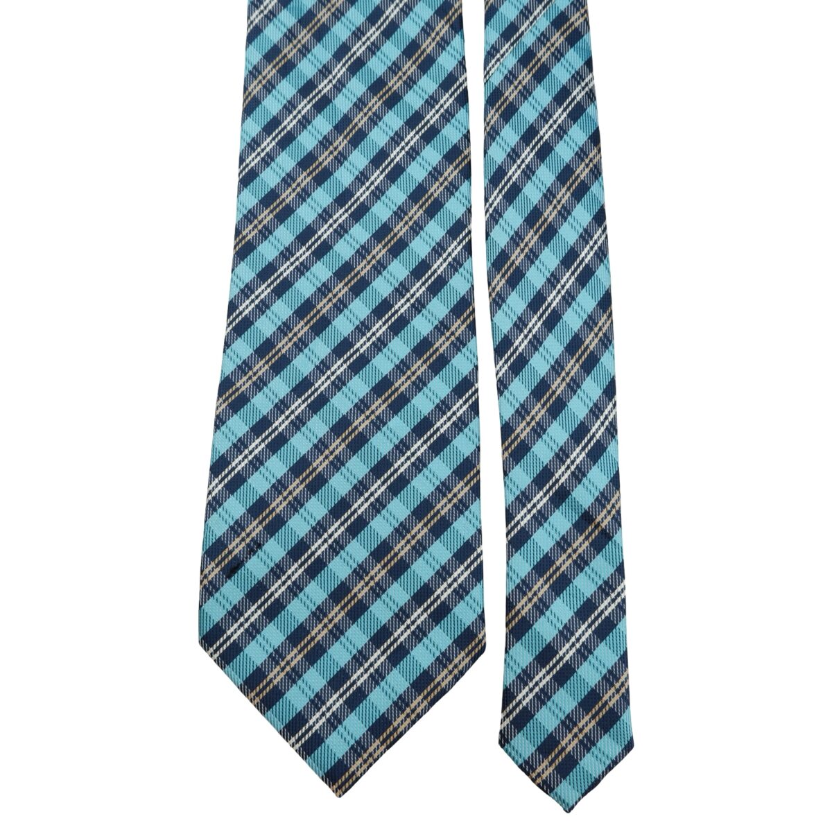 a16247 3 Guy Laroche Tie PE Blue Check China (US Import Tax Included) มุมที่ 3