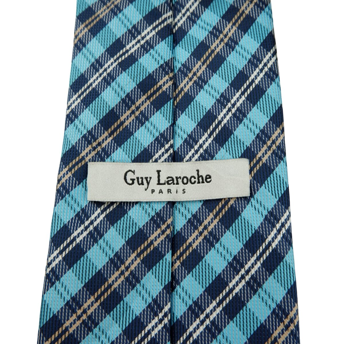 a16247 9 Guy Laroche Tie PE Blue Check China (US Import Tax Included) มุมที่ 9