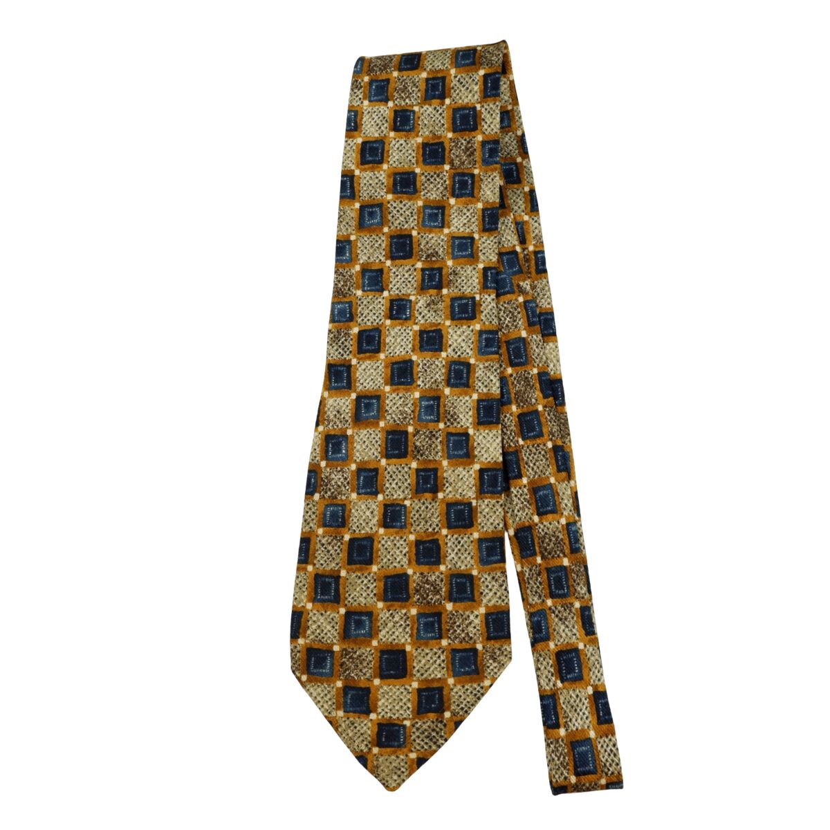 a16251 5 Ermenegildo Zegna Tie Silk Brown Geometric Italy (US Import Tax Included) มุมที่ 5