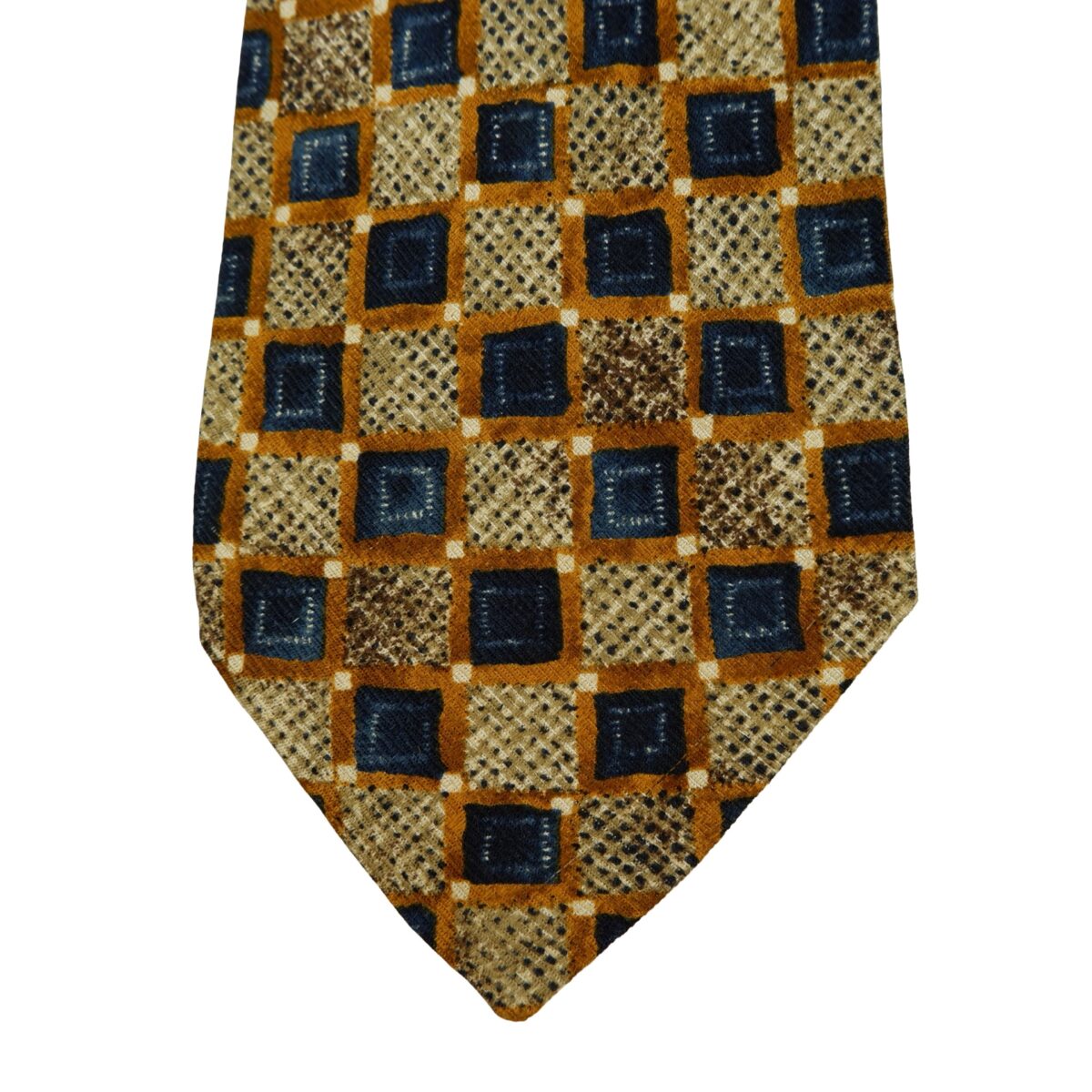 a16251 6 Ermenegildo Zegna Tie Silk Brown Geometric Italy (US Import Tax Included) มุมที่ 6