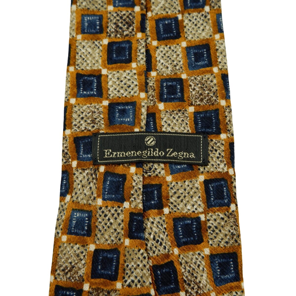 a16251 9 Ermenegildo Zegna Tie Silk Brown Geometric Italy (US Import Tax Included) มุมที่ 9