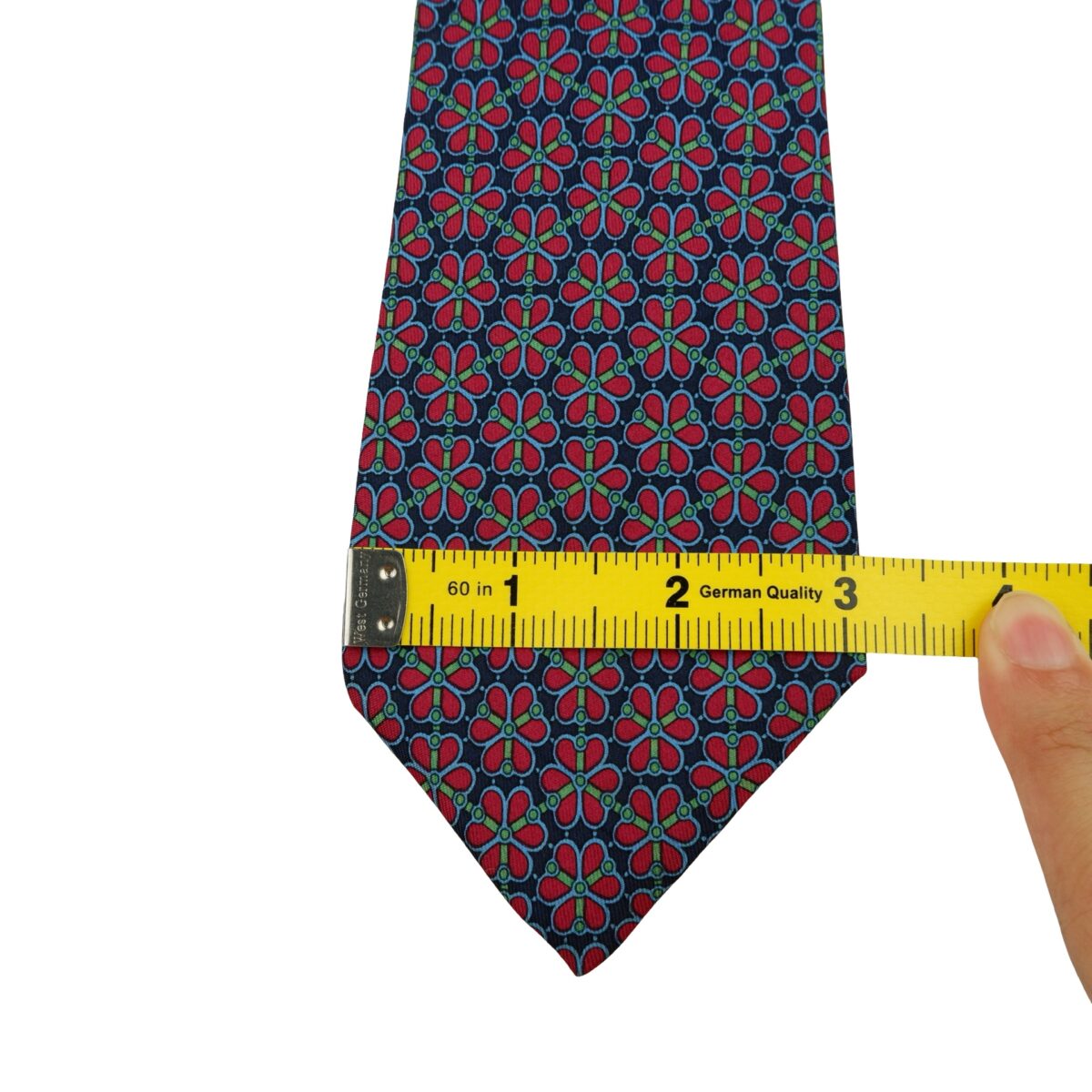 Hermes Tie Silk Dark Blue Red Geometric France (US Import Tax Included) | mesabb clothing Hermes Tie Silk Dark Blue Red Geometric France (US Import Tax Included) มุมที่ 13