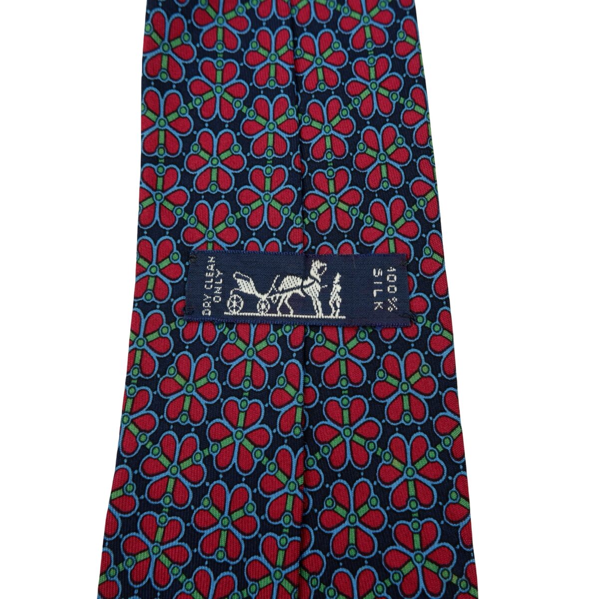 Hermes Tie Silk Dark Blue Red Geometric France (US Import Tax Included) | mesabb clothing Hermes Tie Silk Dark Blue Red Geometric France (US Import Tax Included) มุมที่ 9