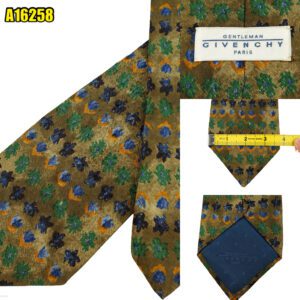 Givenchy Tie Silk Brown Floral Pattern Italy (US Import Tax Included) มุมที่ 1
