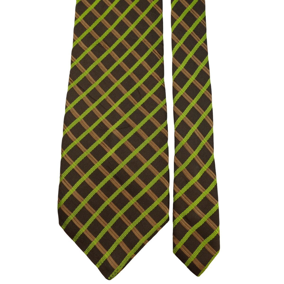 a16259 3 Kenzo Tie Silk Brown Check Japan (US Import Tax Included) มุมที่ 3