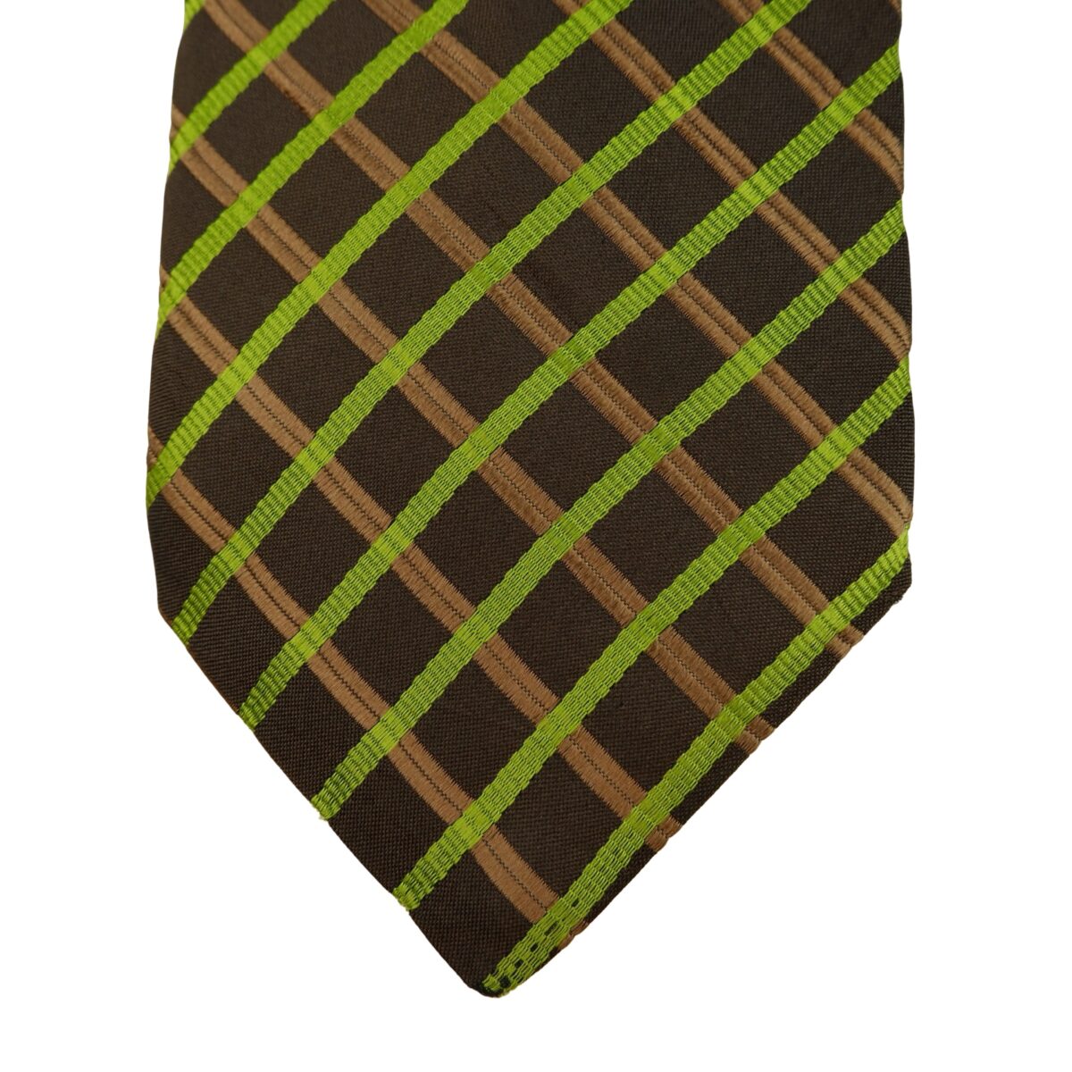 a16259 6 Kenzo Tie Silk Brown Check Japan (US Import Tax Included) มุมที่ 6