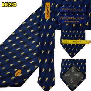 Unbrand Tie Silk Dark Blue Geometric  (US Import Tax Included) มุมที่ 1