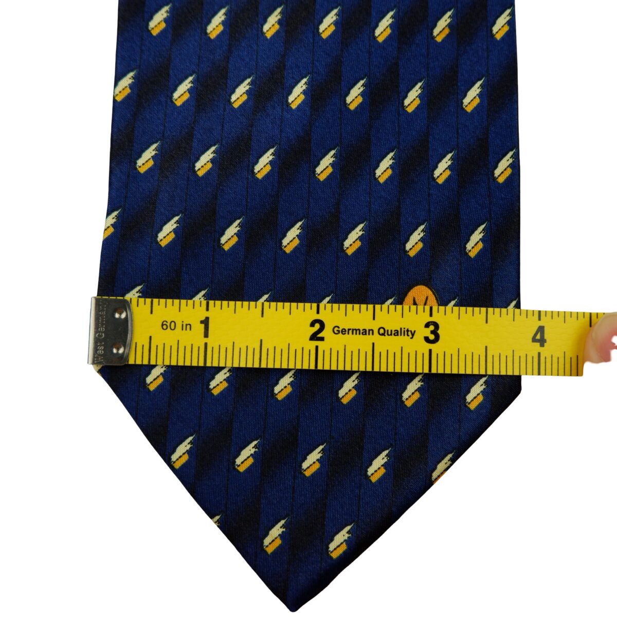 a16263 12 Unbrand Tie Silk Dark Blue Geometric (US Import Tax Included) มุมที่ 12