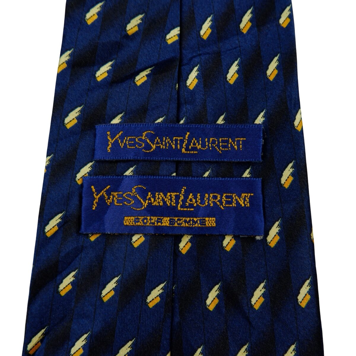 a16263 9 Unbrand Tie Silk Dark Blue Geometric (US Import Tax Included) มุมที่ 9
