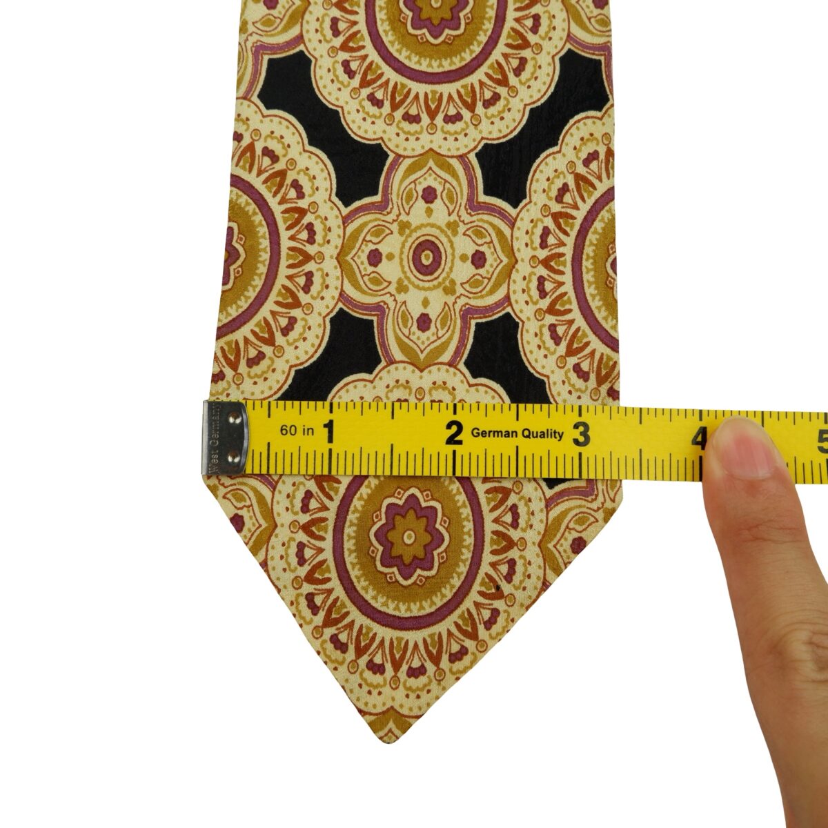 a16275 12 Hugo Boss Tie Silk Black Geometric Italy (US Import Tax Included) มุมที่ 12