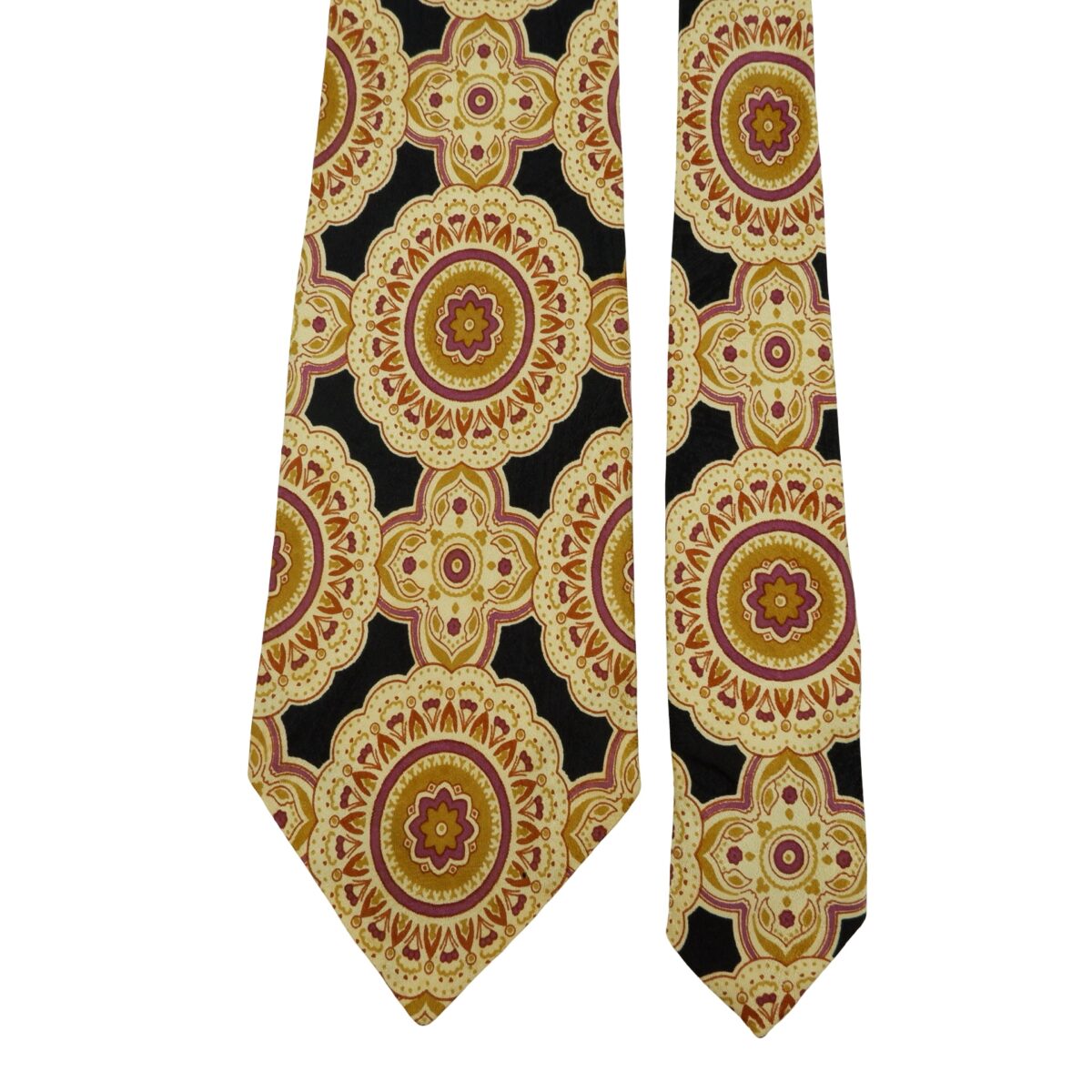 a16275 3 Hugo Boss Tie Silk Black Geometric Italy (US Import Tax Included) มุมที่ 3