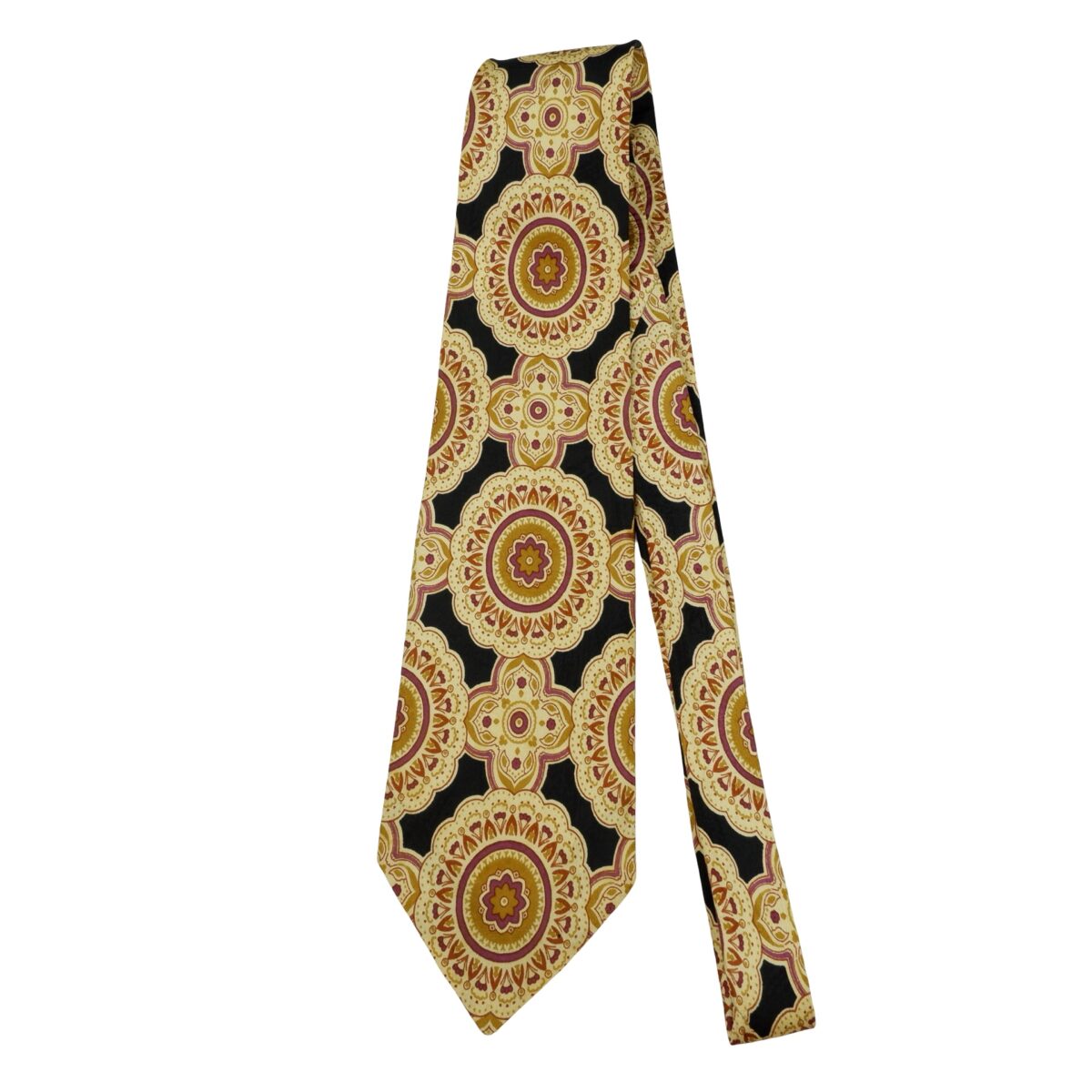 a16275 5 Hugo Boss Tie Silk Black Geometric Italy (US Import Tax Included) มุมที่ 5