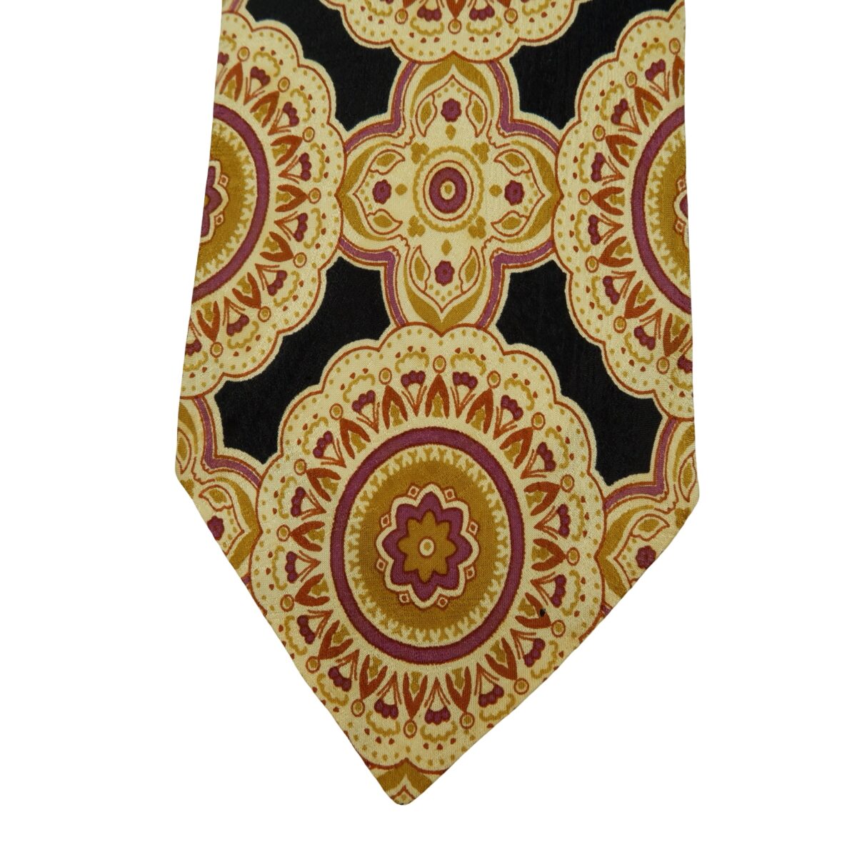 a16275 6 Hugo Boss Tie Silk Black Geometric Italy (US Import Tax Included) มุมที่ 6