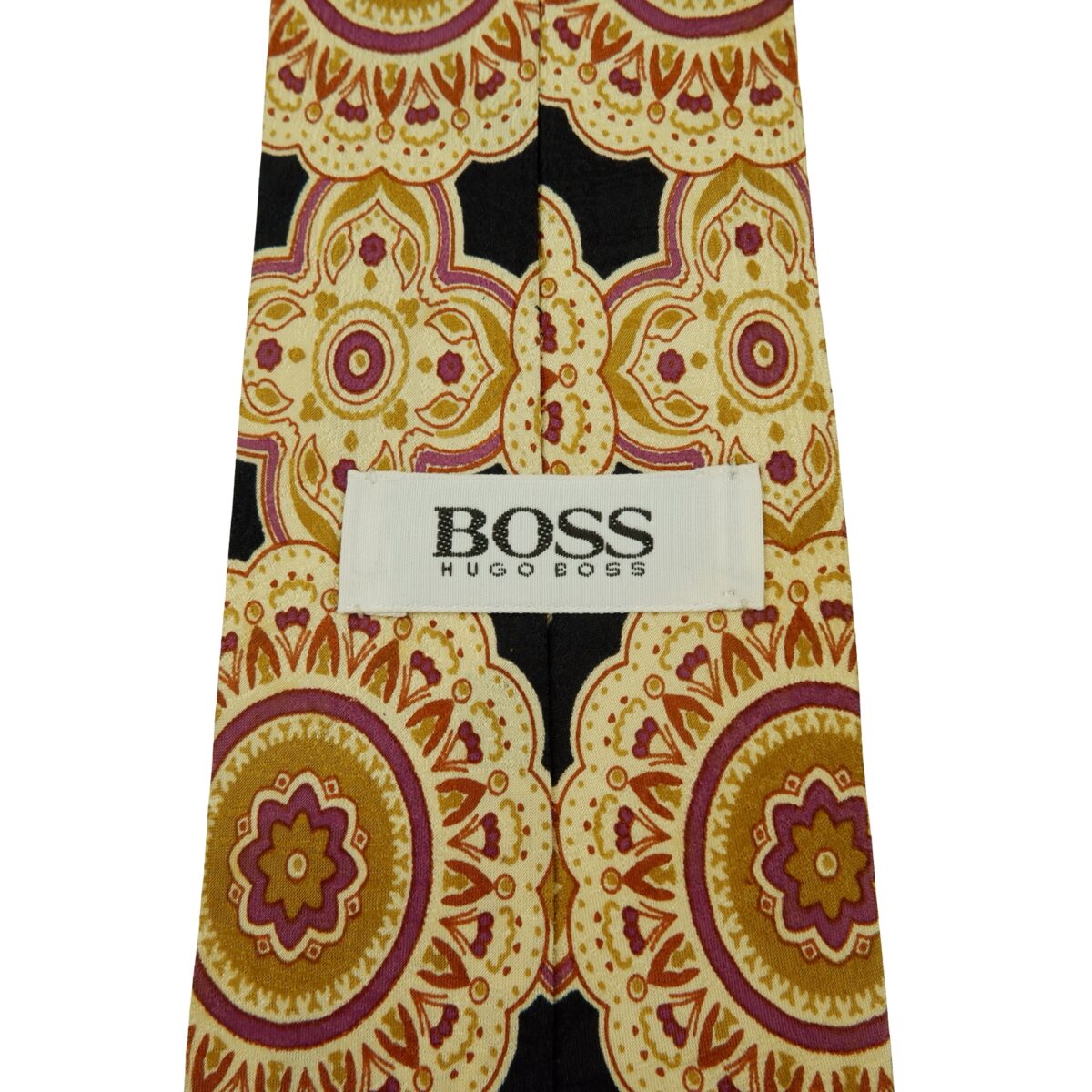 a16275 9 Hugo Boss Tie Silk Black Geometric Italy (US Import Tax Included) มุมที่ 9