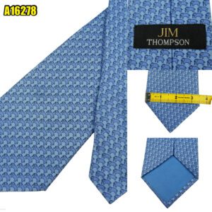 Jim Thompson Tie Silk Blue Animal Pattern Thailand (US Import Tax Included) มุมที่ 1