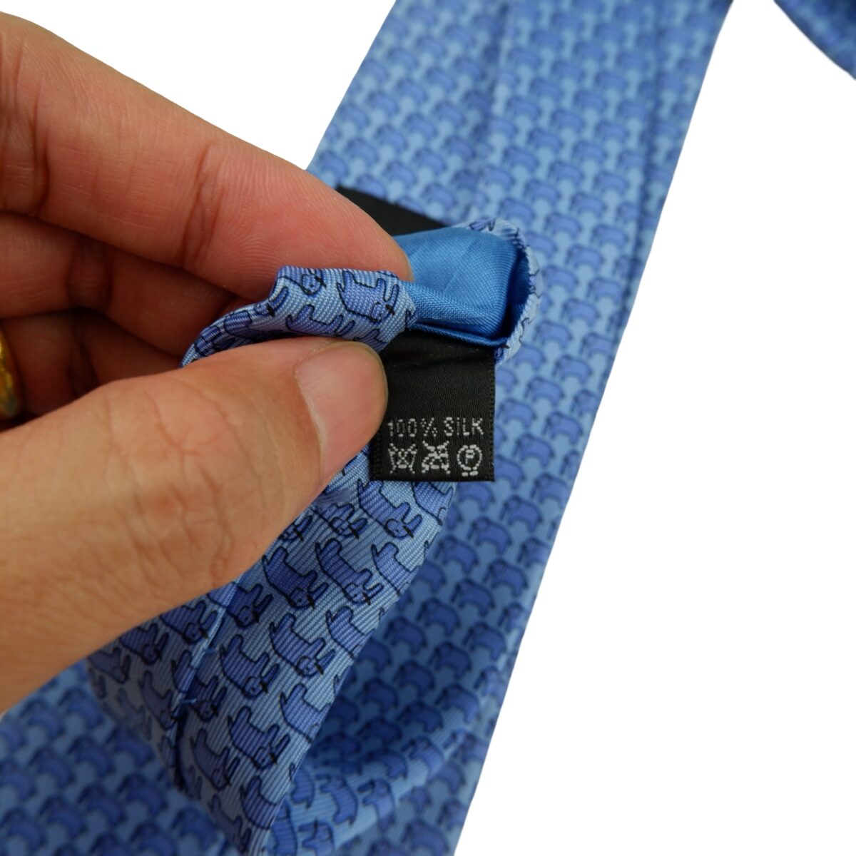 Jim Thompson Tie Silk Blue Animal Pattern Thailand (US Import Tax Included) | mesabb clothing Jim Thompson Tie Silk Blue Animal Pattern Thailand (US Import Tax Included) มุมที่ 11