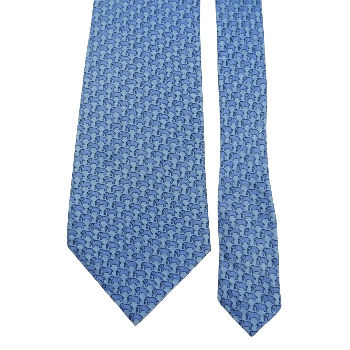 Jim Thompson Tie Silk Blue Animal Pattern Thailand (US Import Tax Included) | mesabb clothing Jim Thompson Tie Silk Blue Animal Pattern Thailand (US Import Tax Included) มุมที่ 3