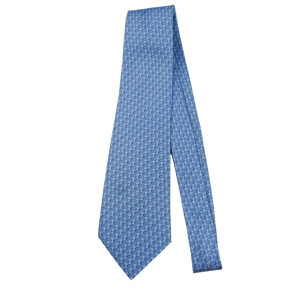 Jim Thompson Tie Silk Blue Animal Pattern Thailand (US Import Tax Included) | mesabb clothing Jim Thompson Tie Silk Blue Animal Pattern Thailand (US Import Tax Included) มุมที่ 5