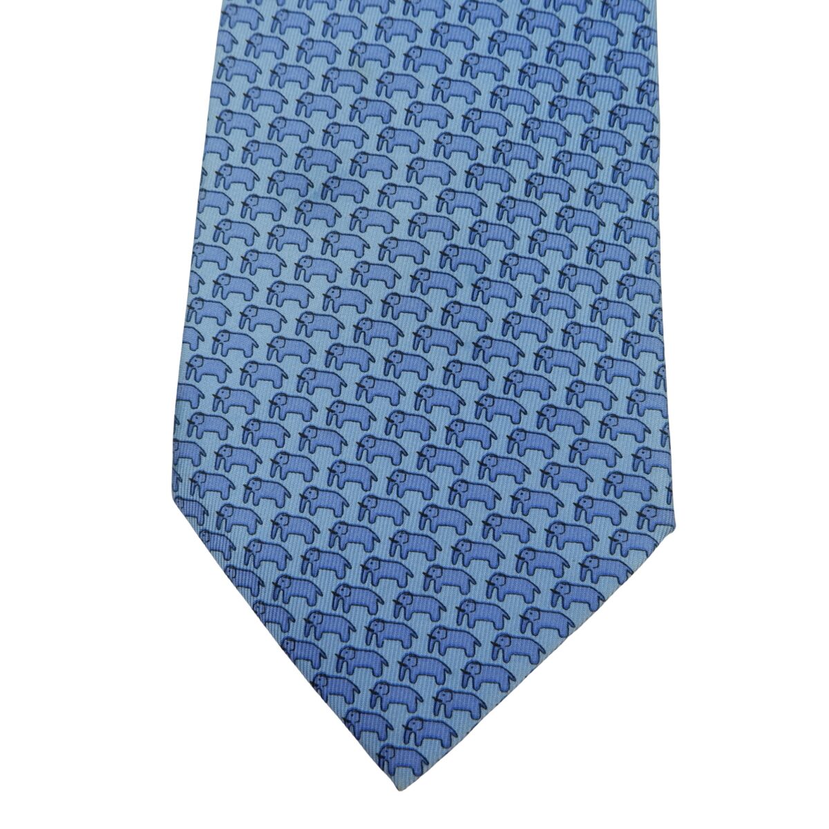 Jim Thompson Tie Silk Blue Animal Pattern Thailand (US Import Tax Included) | mesabb clothing Jim Thompson Tie Silk Blue Animal Pattern Thailand (US Import Tax Included) มุมที่ 6