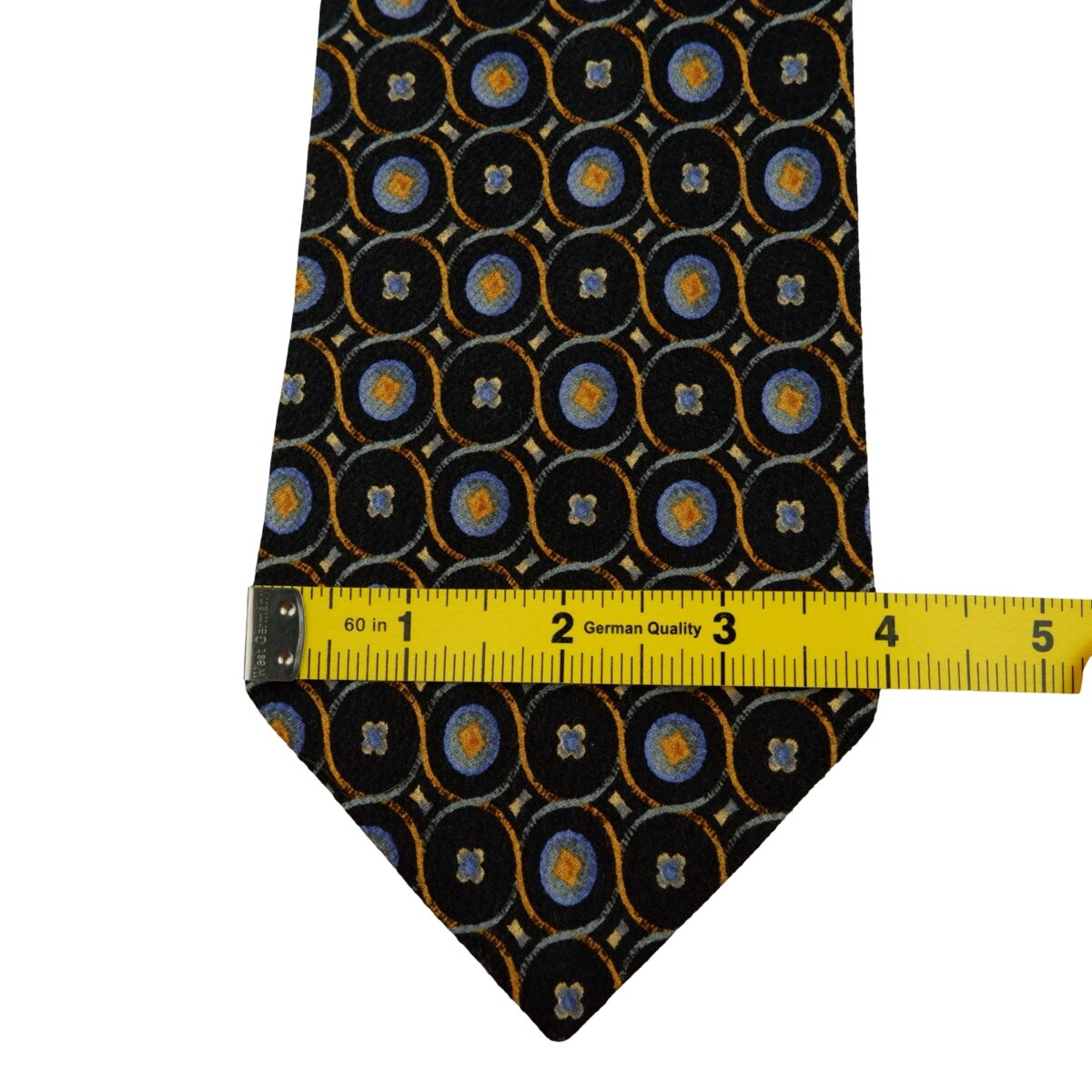 a16280 12 Ermenegildo Zegna Tie Silk Black Geometric Italy (US Import Tax Included) มุมที่ 12