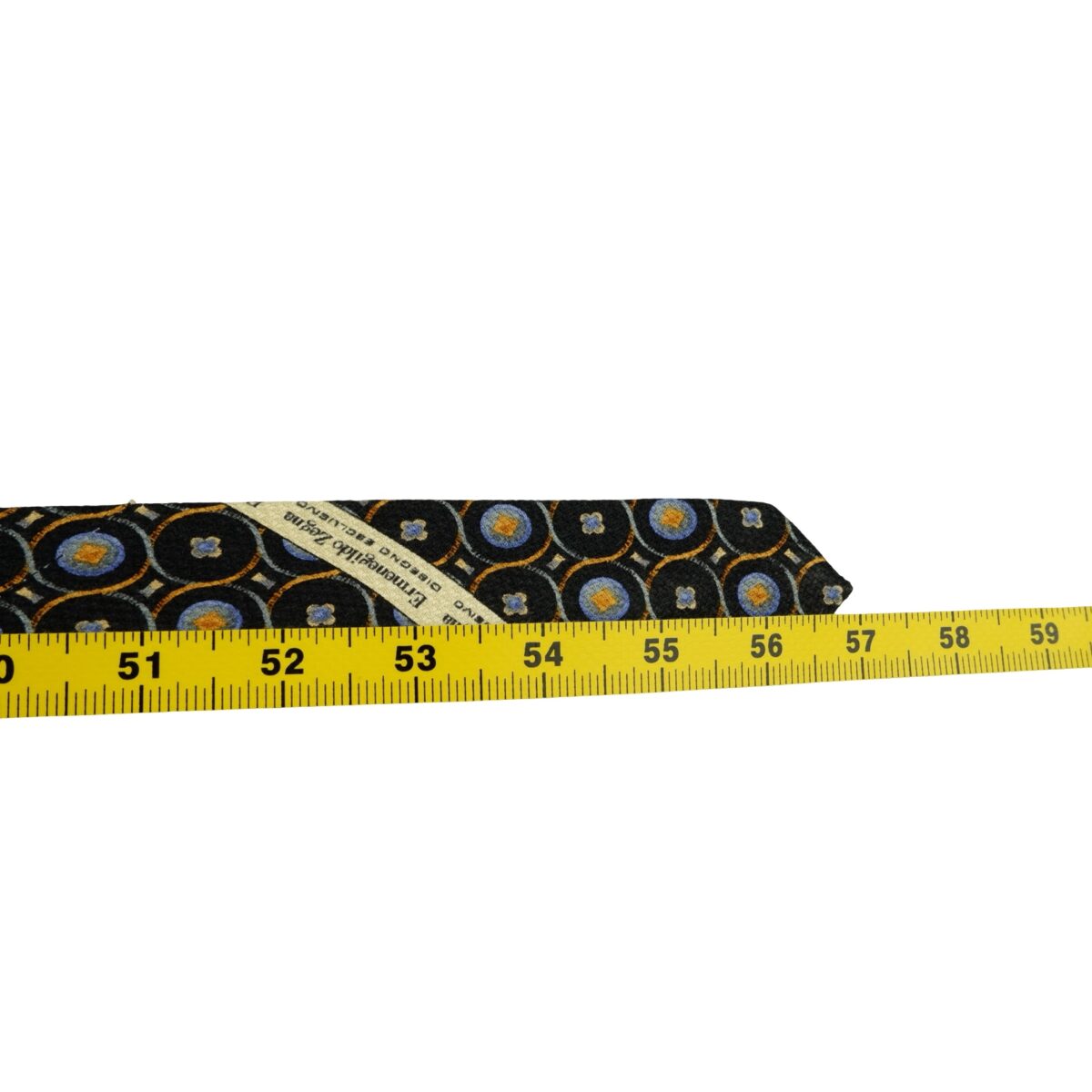 a16280 13 Ermenegildo Zegna Tie Silk Black Geometric Italy (US Import Tax Included) มุมที่ 13