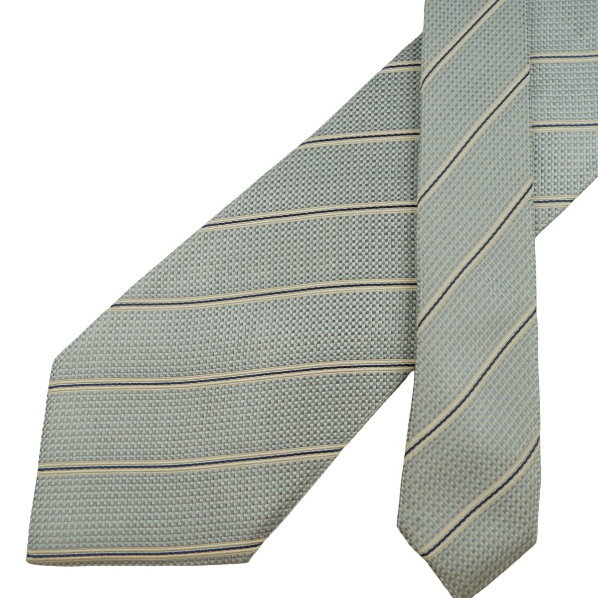 a16281 2 Armani Collezioni Tie Silk Light Blue Stripe Italy (US Import Tax Included) มุมที่ 2