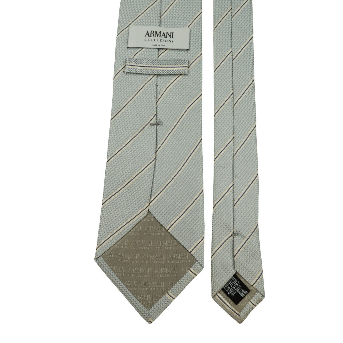 a16281 4 Armani Collezioni Tie Silk Light Blue Stripe Italy (US Import Tax Included) มุมที่ 4