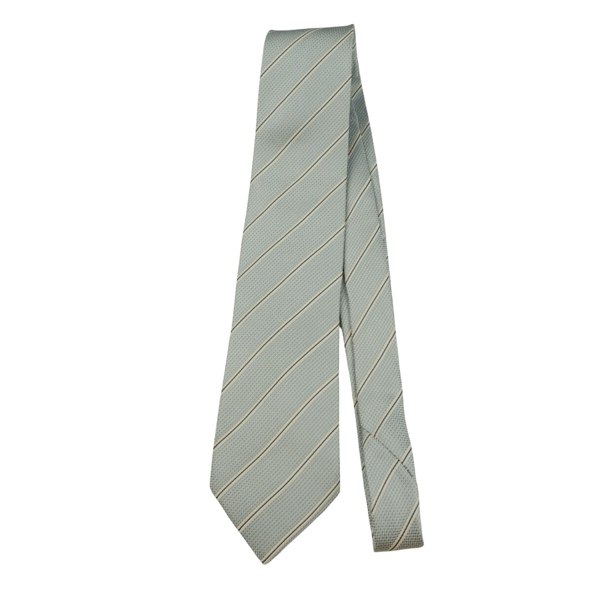 a16281 5 Armani Collezioni Tie Silk Light Blue Stripe Italy (US Import Tax Included) มุมที่ 5