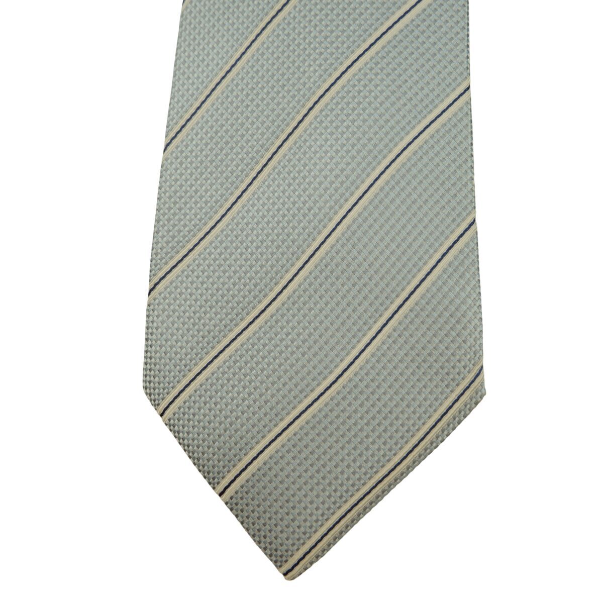 a16281 6 Armani Collezioni Tie Silk Light Blue Stripe Italy (US Import Tax Included) มุมที่ 6