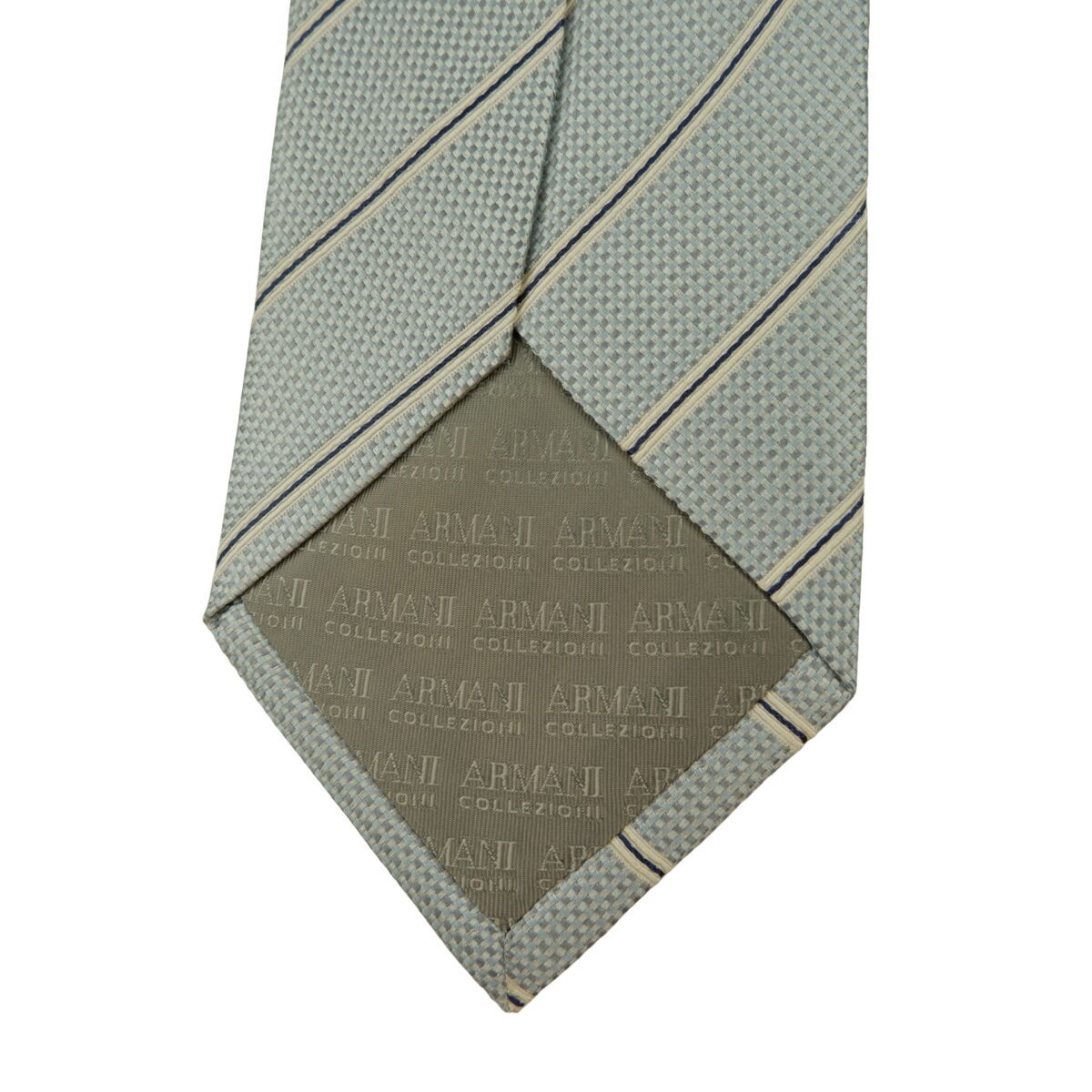 a16281 8 Armani Collezioni Tie Silk Light Blue Stripe Italy (US Import Tax Included) มุมที่ 8