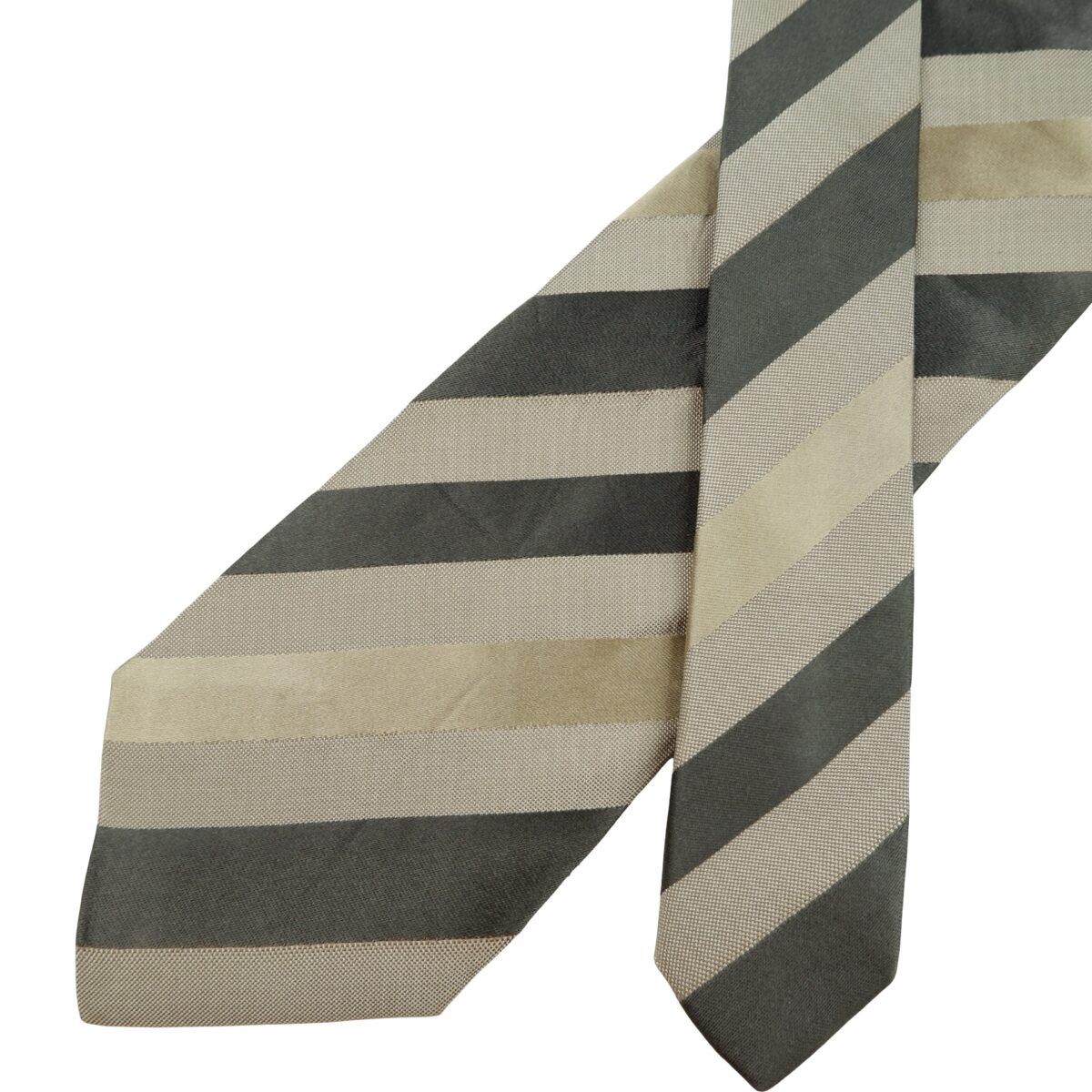 a16282 2 Hugo Boss Tie Silk Brown Stripe Italy (US Import Tax Included) มุมที่ 2