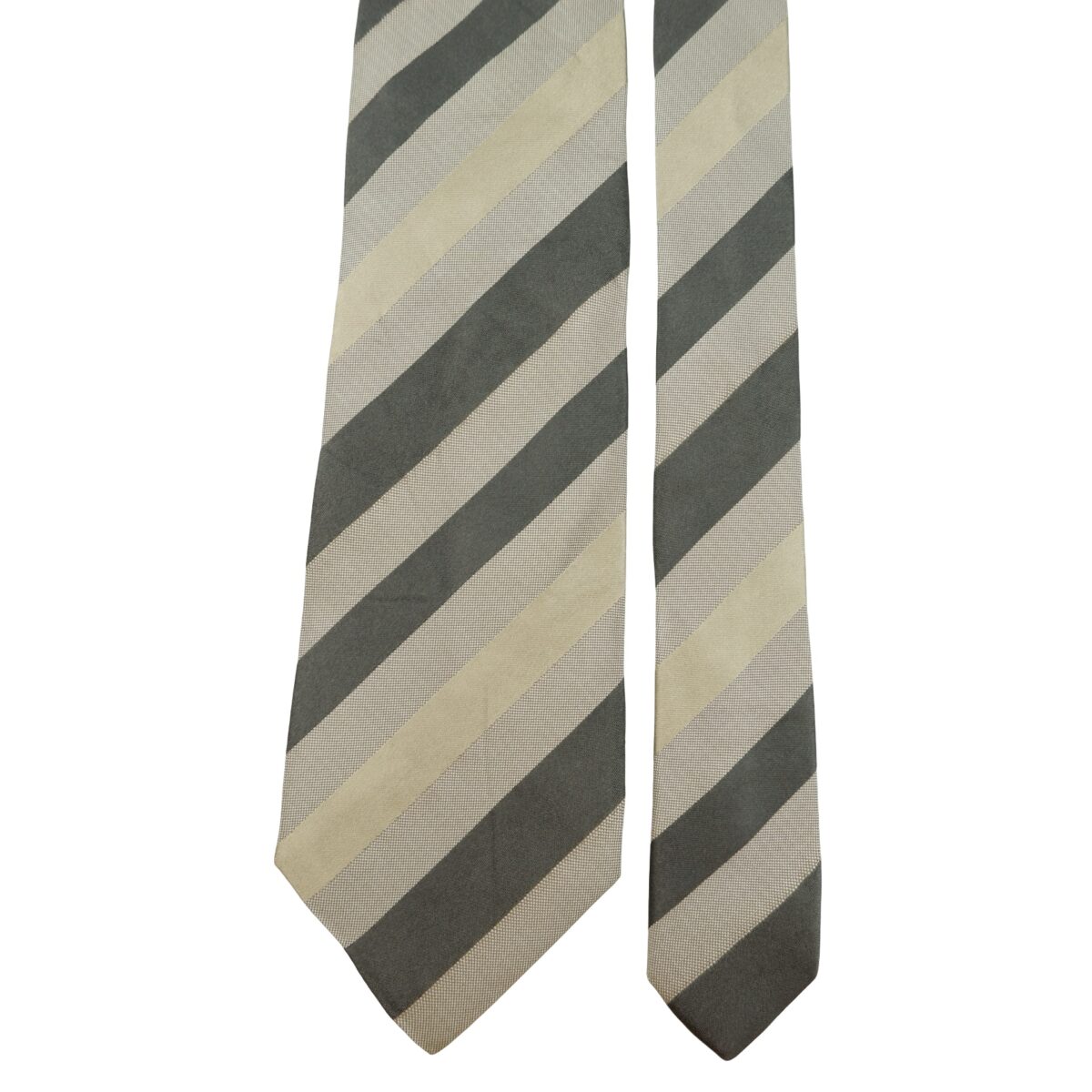a16282 3 Hugo Boss Tie Silk Brown Stripe Italy (US Import Tax Included) มุมที่ 3