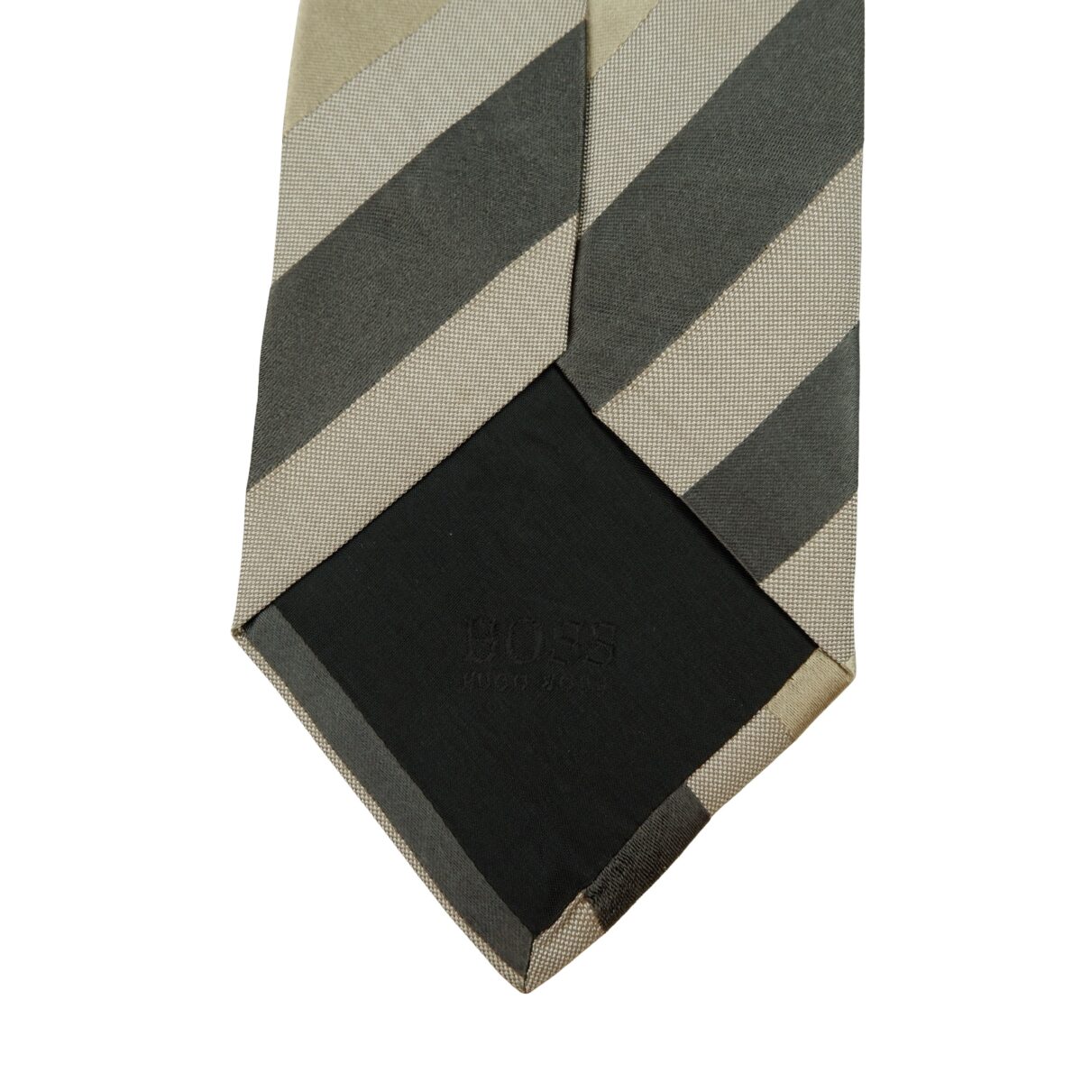 a16282 8 Hugo Boss Tie Silk Brown Stripe Italy (US Import Tax Included) มุมที่ 8